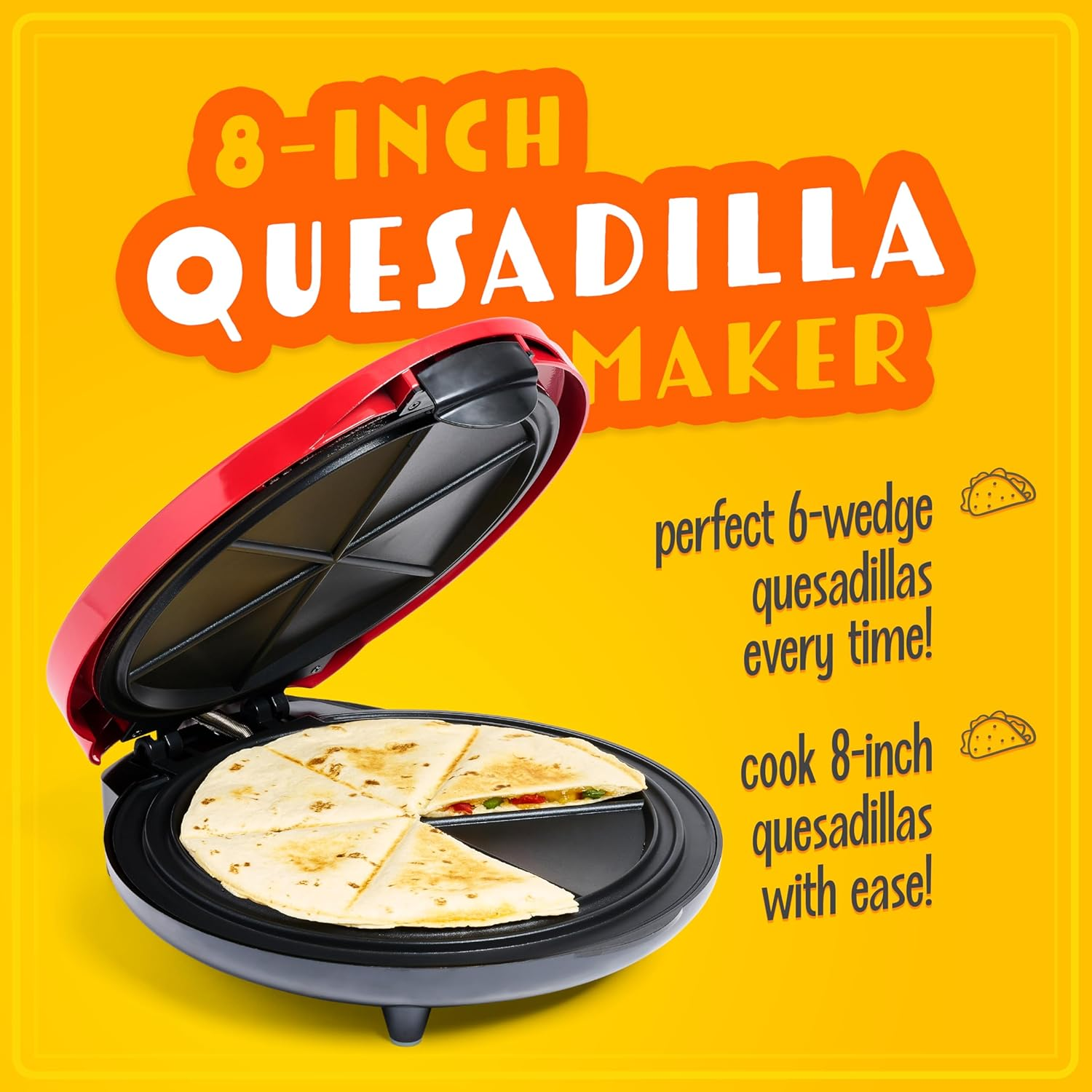 Taco Tuesday Deluxe 8-Inch Quesadilla Maker