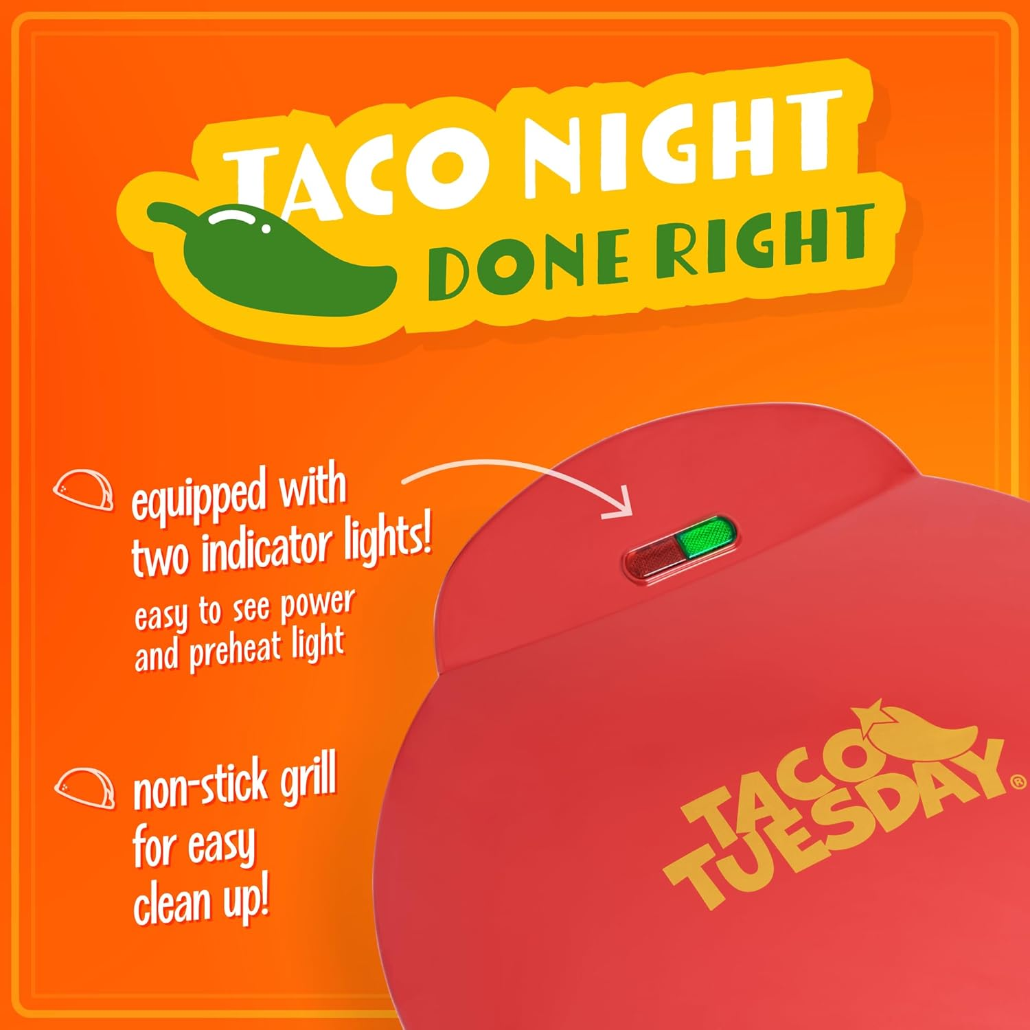 Taco Tuesday Deluxe 8-Inch Quesadilla Maker