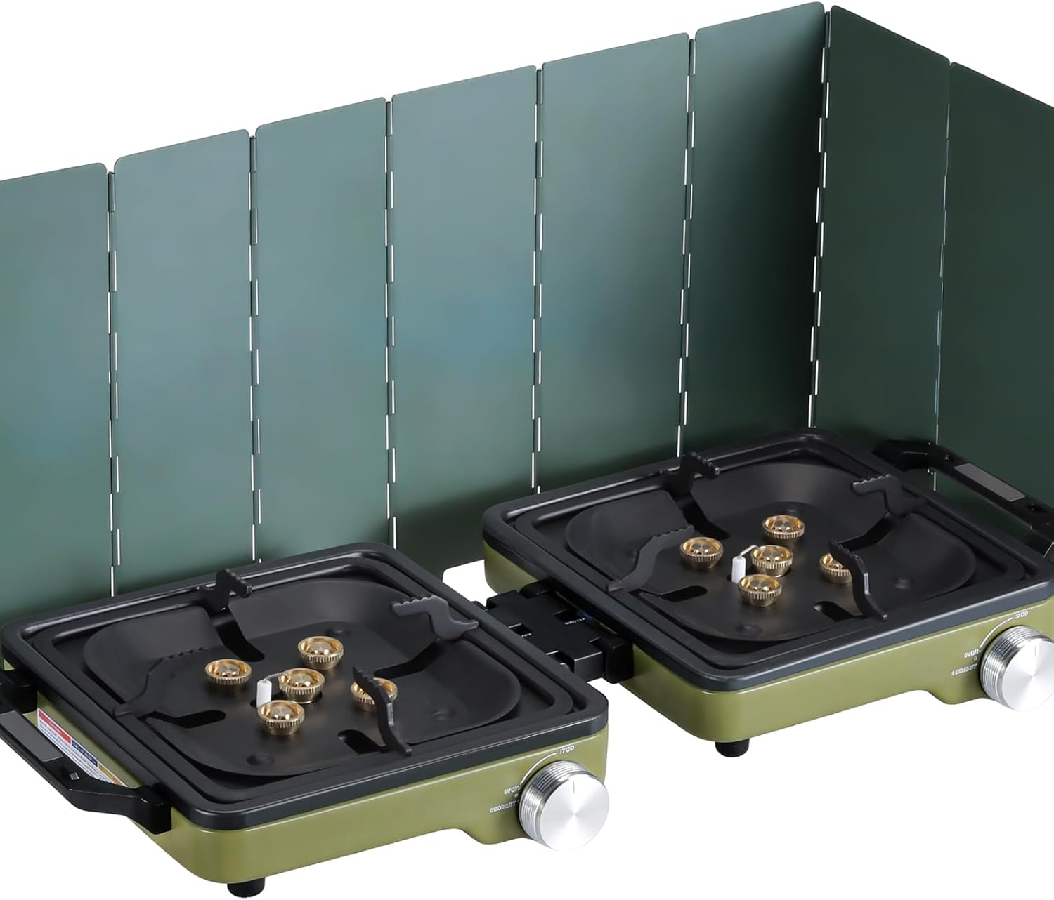 2-Burner Portable Propane Camping Stove Windshield