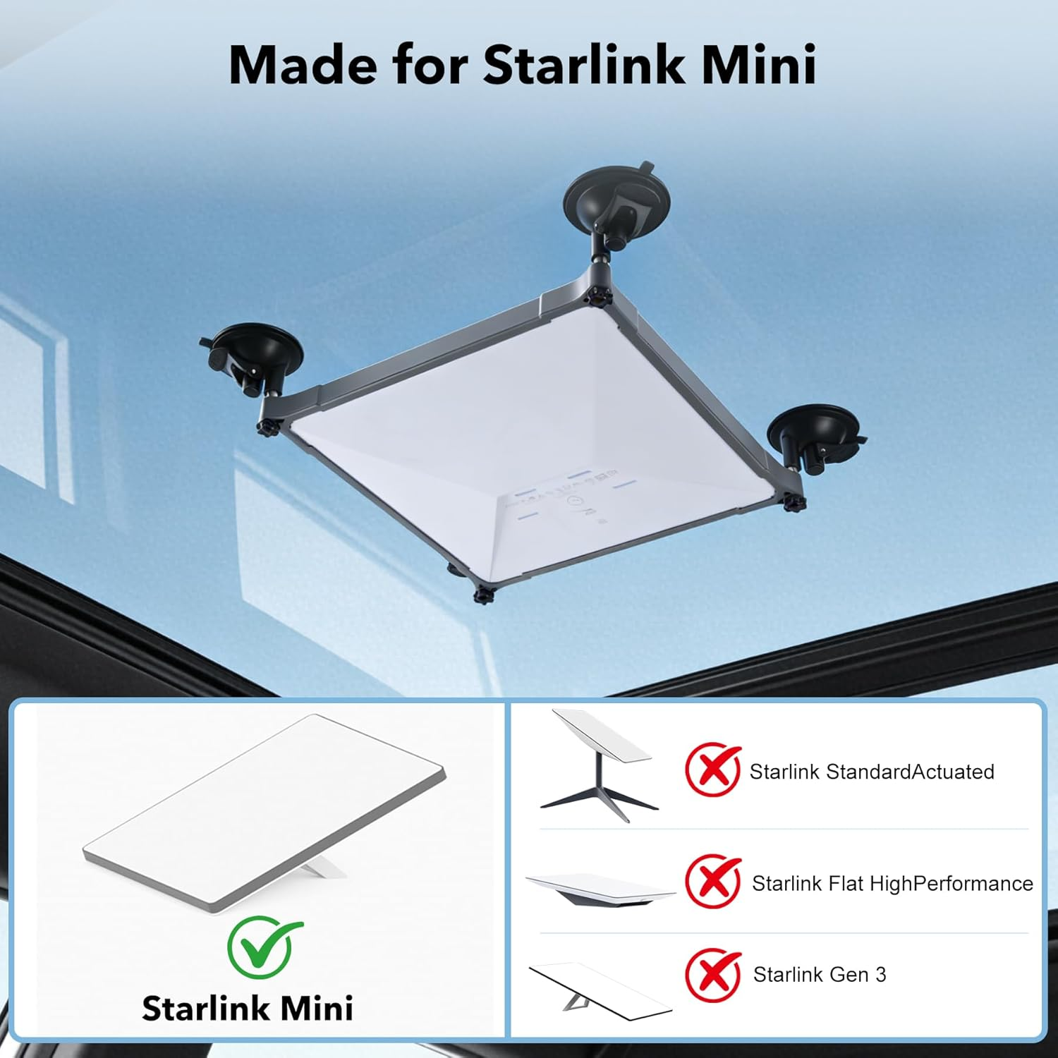 Starlink Mini Suction Cup Mount for Car