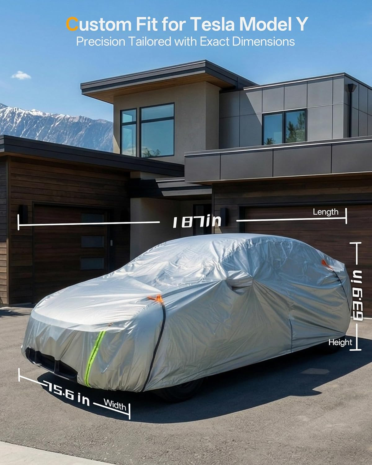 Tesla Model Y Custom Car Cover Waterproof Silver