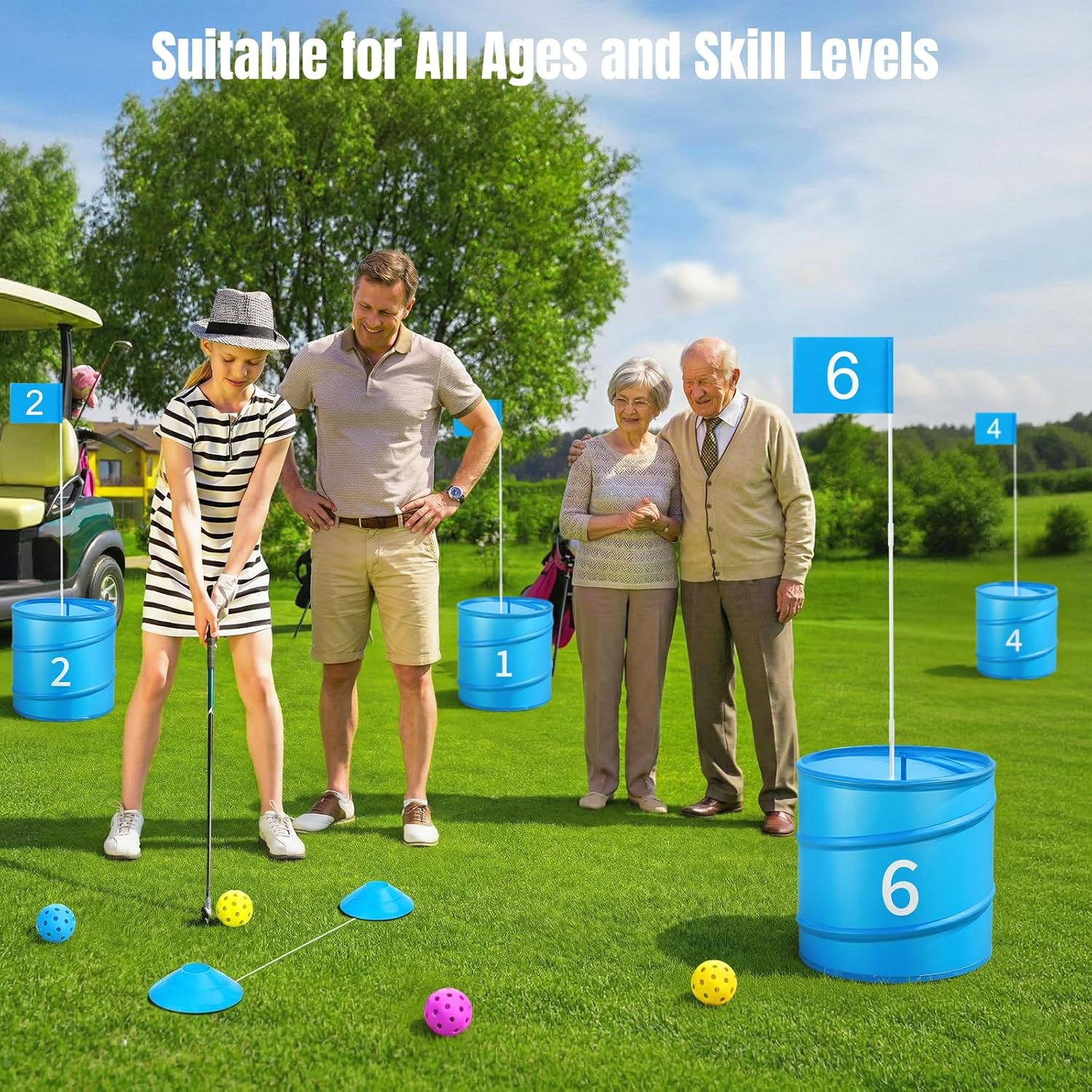 MoKo Backyard Golf Game Portable Family Set Blue