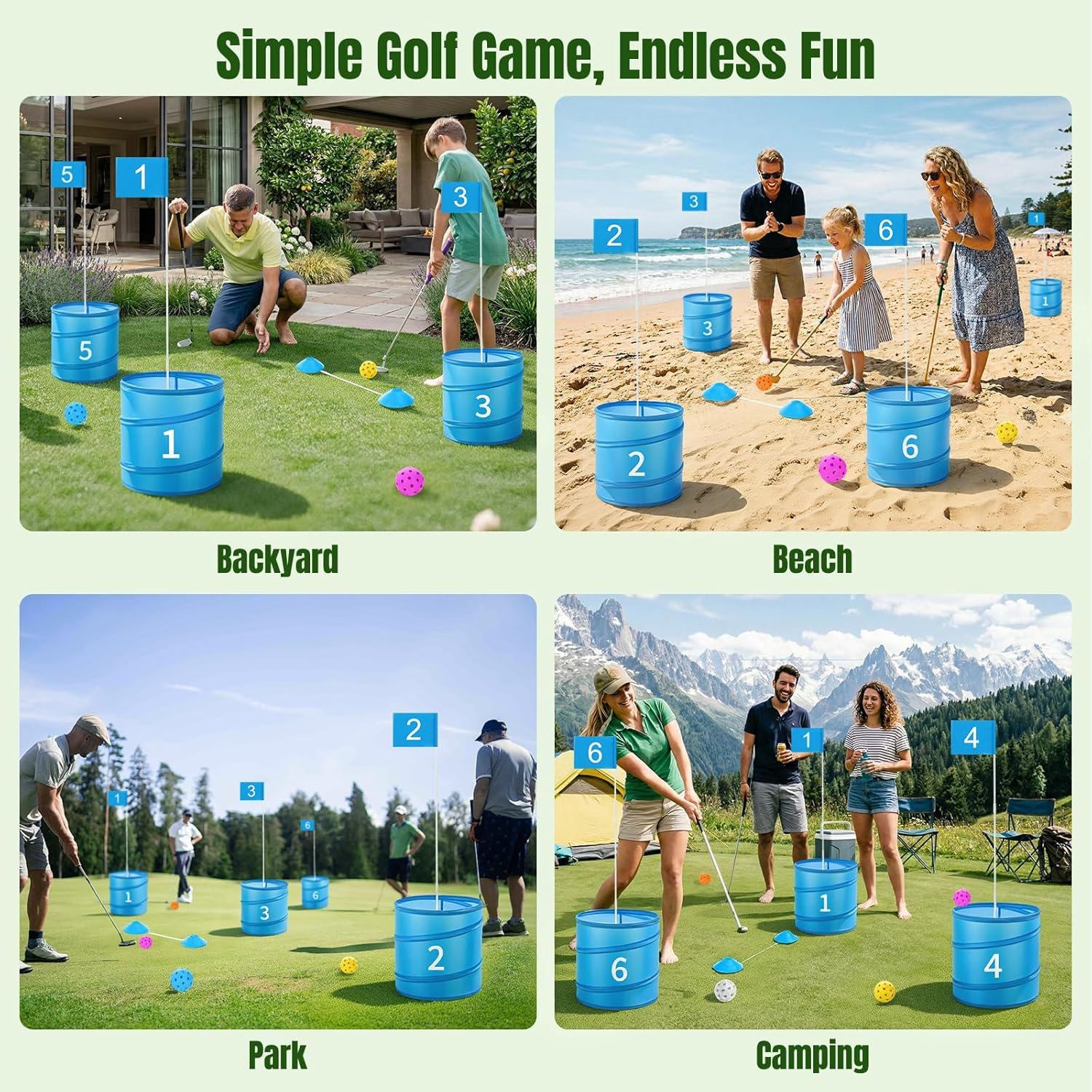 MoKo Backyard Golf Game Portable Family Set Blue