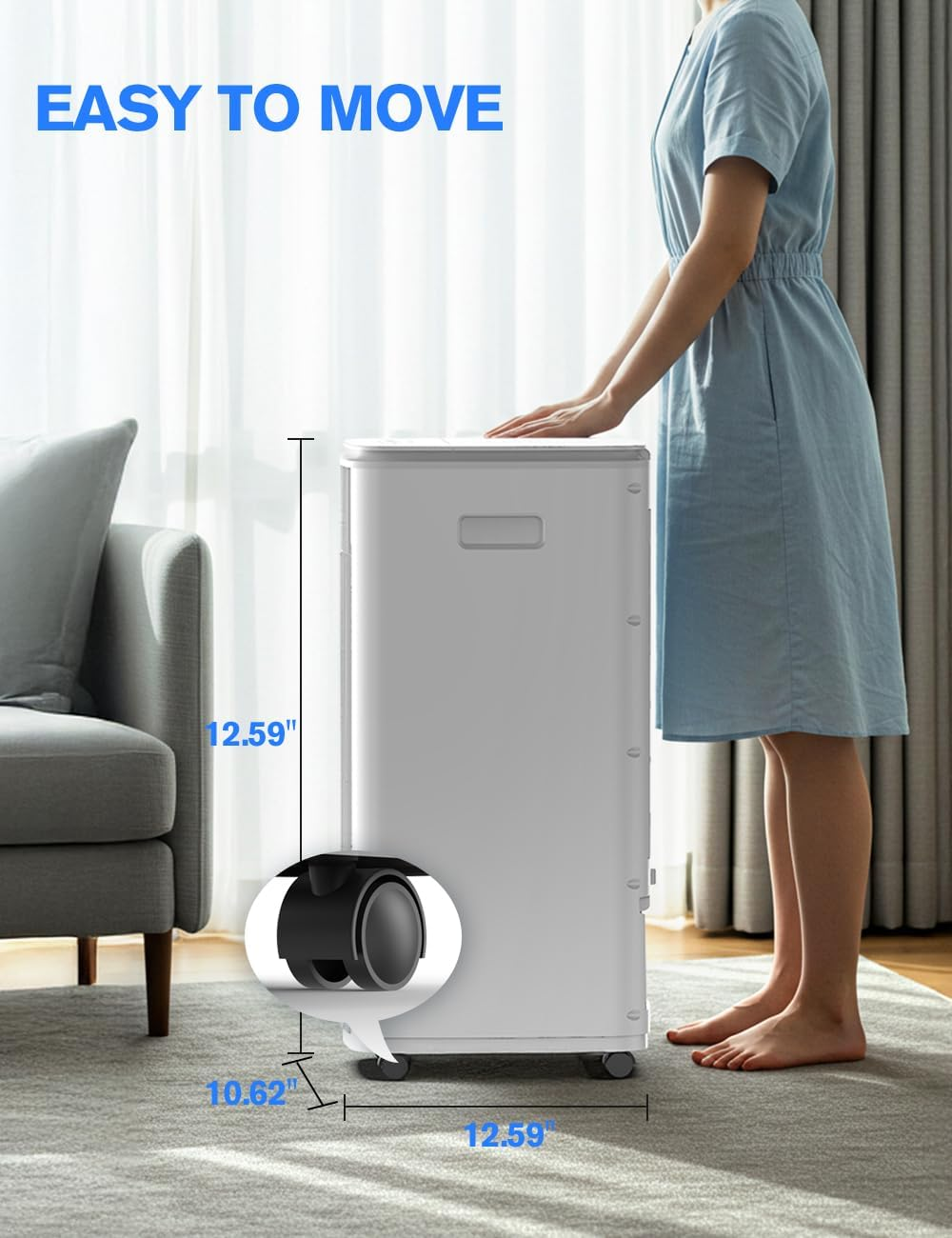 Evaporative Air Cooler 3L Tank 4 Ice Packs 70° Oscillation