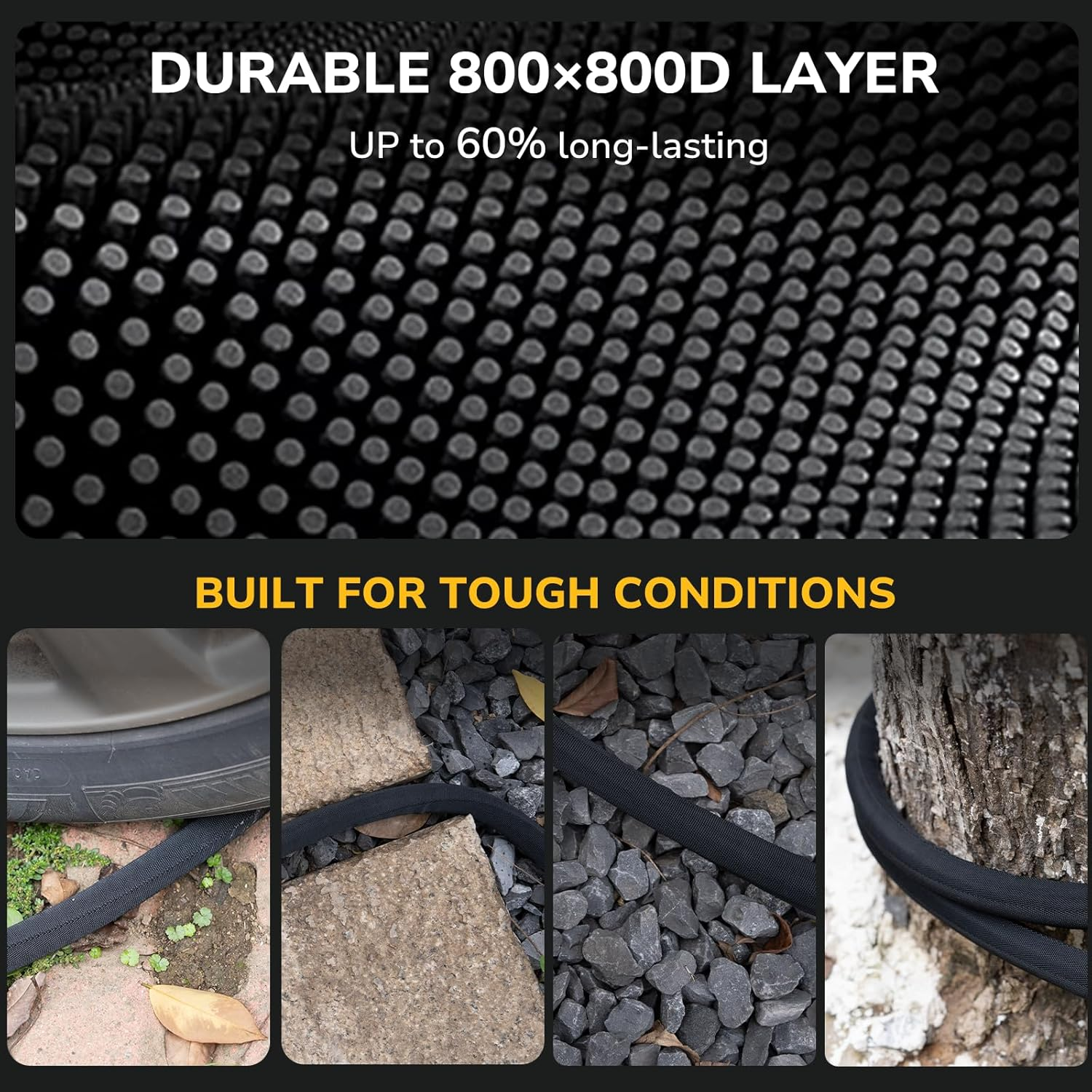 Lightweight Flat Garden Hose 25 FT Kink Free 800D