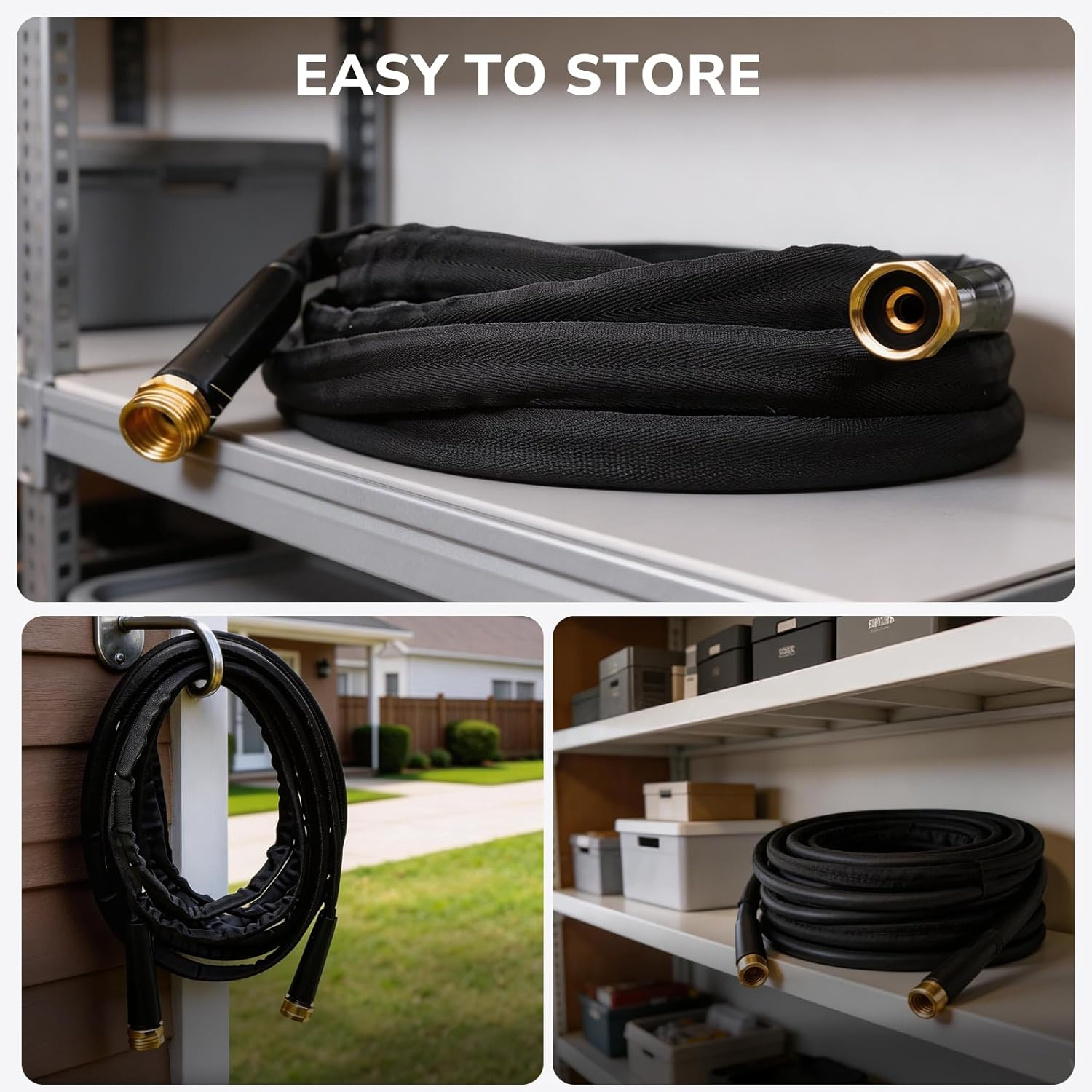 Lightweight Flat Garden Hose 25 FT Kink Free 800D