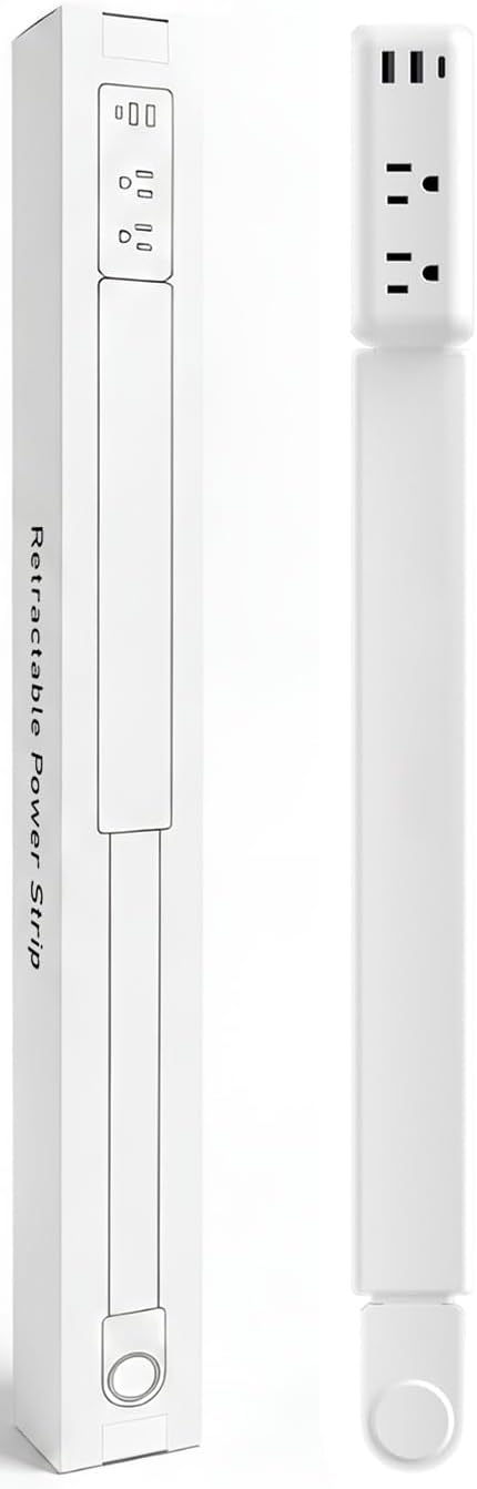 Electrical Outlet Extender 2 USB-A 1 USB-C 2 AC 22-34in