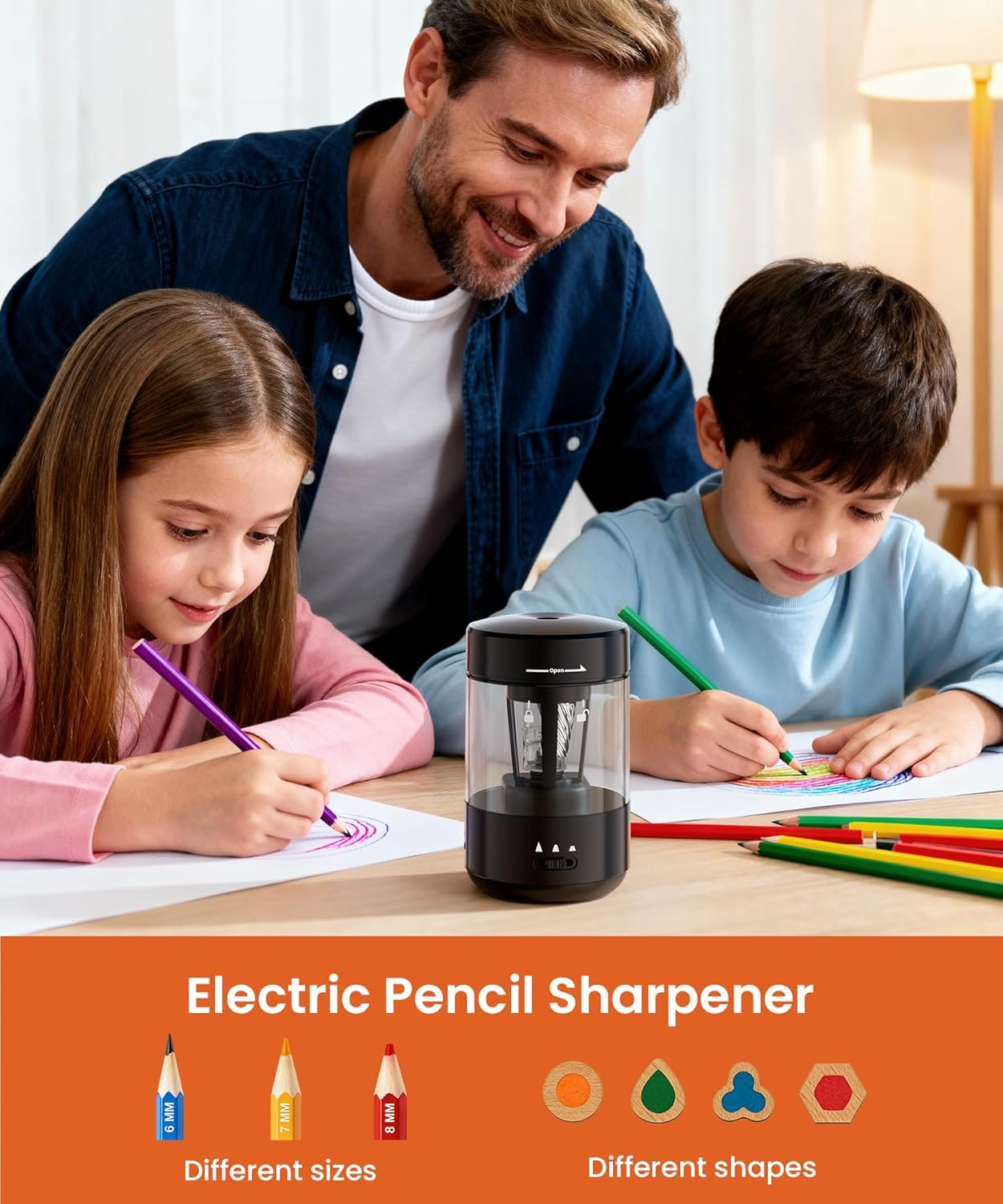 Electric Pencil Sharpener Auto In & Out USB-C Rechargeable