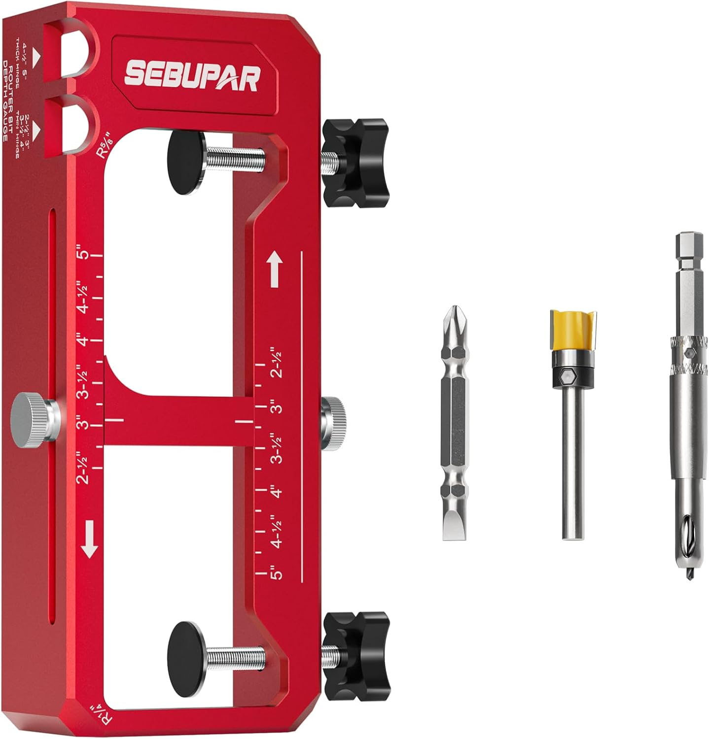 Door Hinge Jig Aluminum Router Template 2.5 to 5 Inch