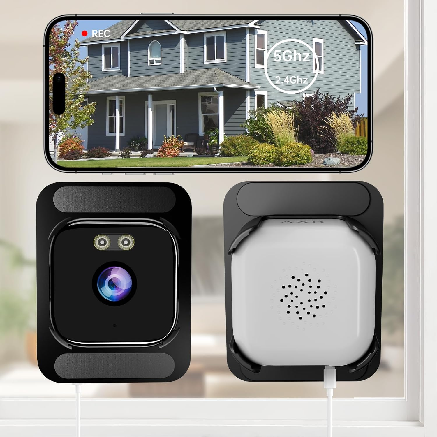 AXB 4K Window Security Camera Dual-Light Color Night Vision