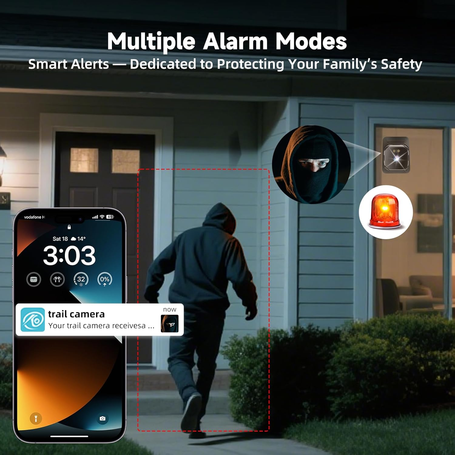 AXB 4K Window Security Camera Dual-Light Color Night Vision