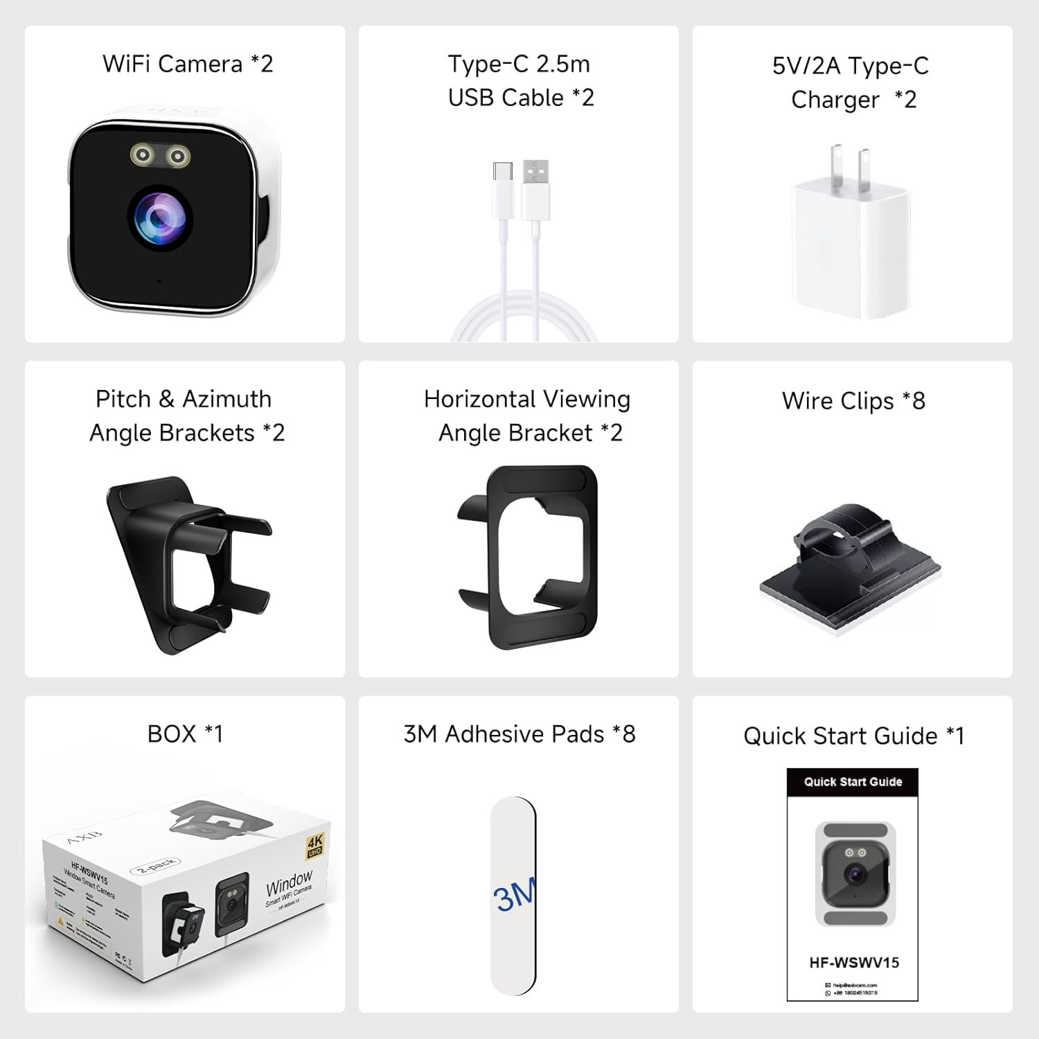 AXB 4K Window Security Camera Dual-Light Color Night Vision