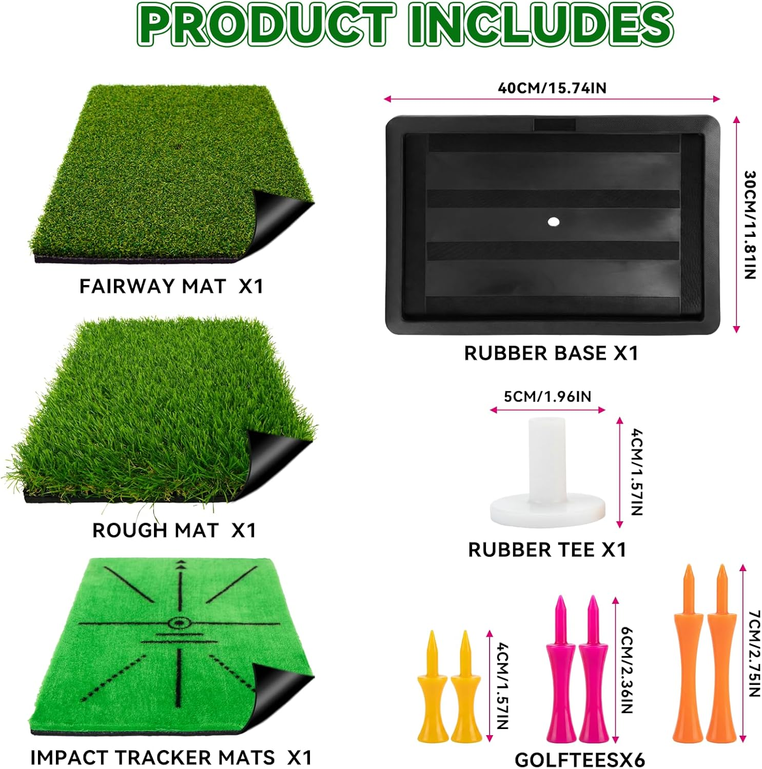 Golf Hitting Mat 6x12in PP Turf Indoor Outdoor
