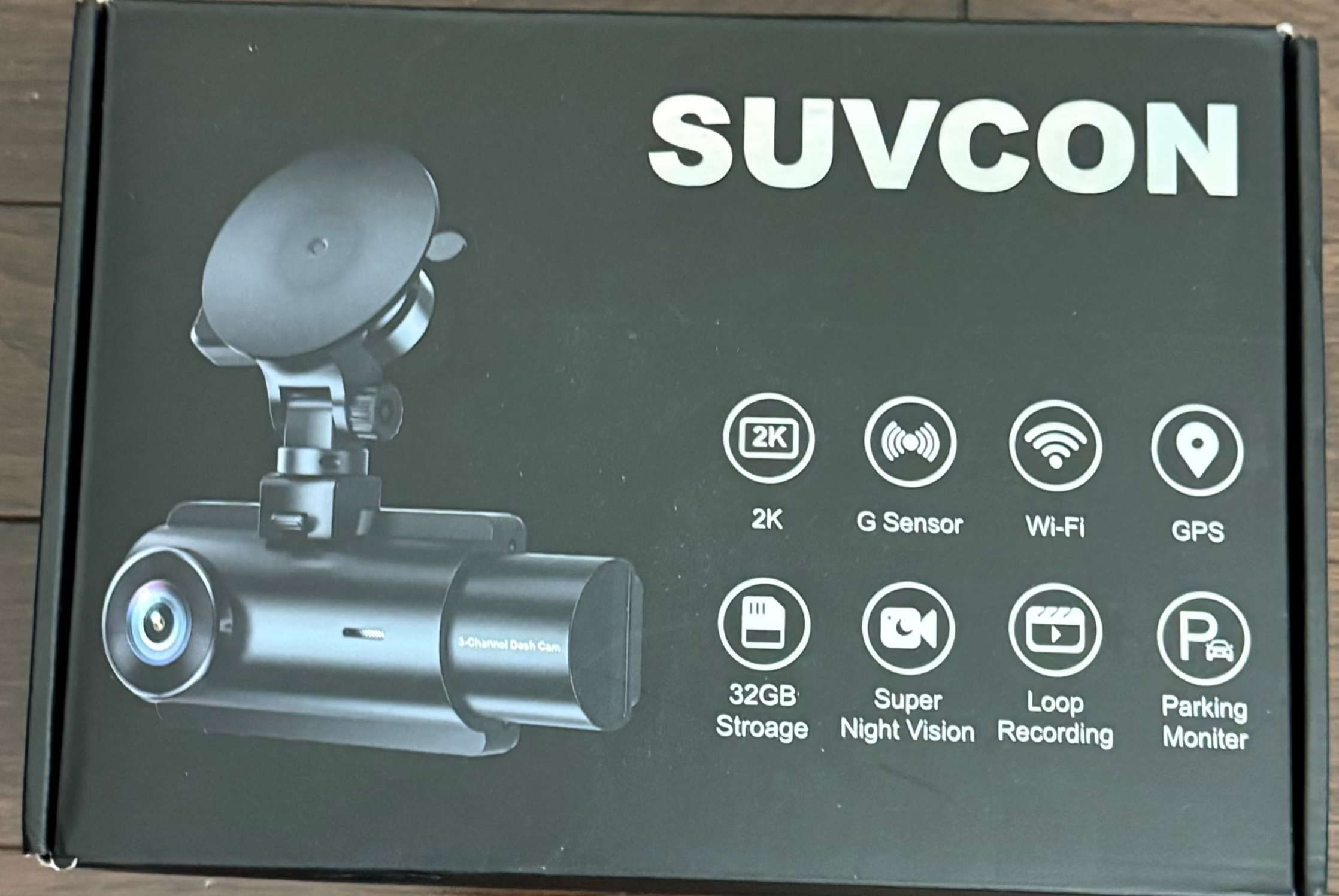 SUVCON Dual Dash Camera: 2K Front, 1080P Rear, Wi-Fi, GPS, Night Vision, Parking