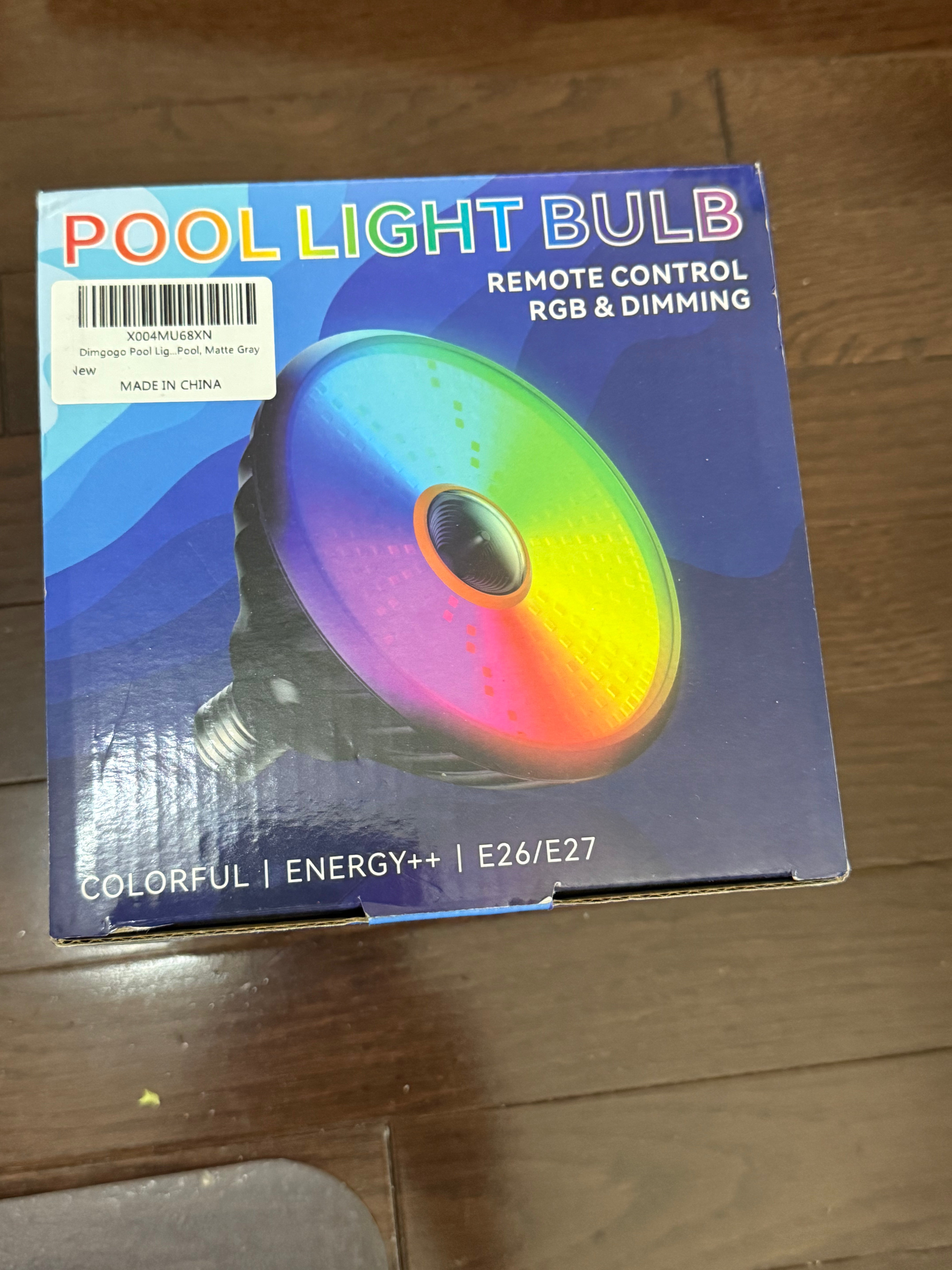 Dimgogo Pool Light Matte Gray FRemote Control & RGB Dimmimg