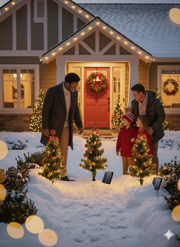 Solar-Powered Christmas Tree Lights – Outdoor LED Decor