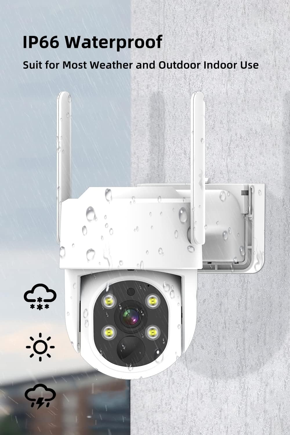 PTZ Security Camera Wireless Outdoor Solar Powered - 360° Pan Tilt with Color Night Vision, Two-Way Audio & Alexa Compatible