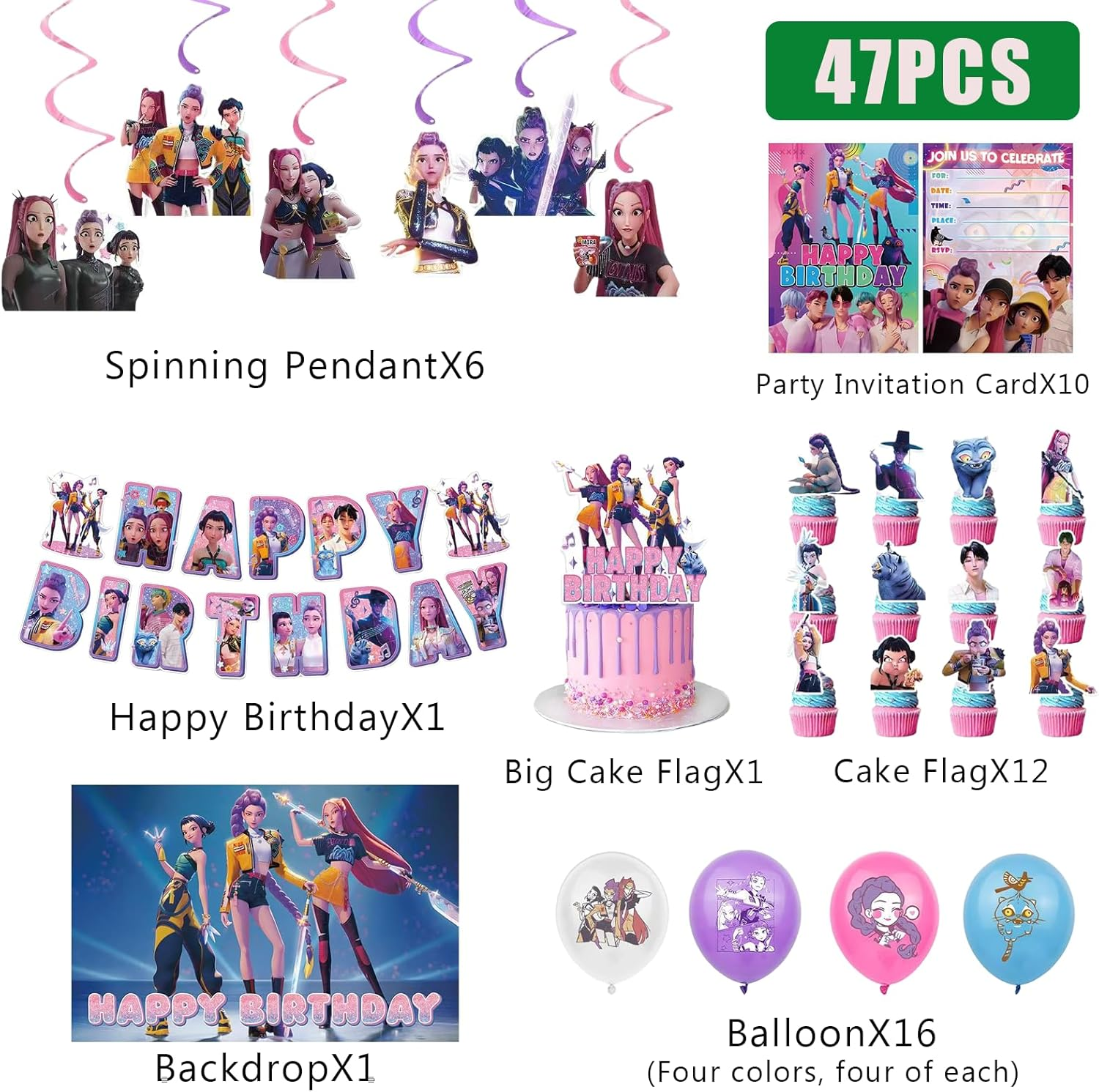 Movie Theme Birthday Party Decorations Set - Complete Supplies with Banner, Backdrop, Balloons & Cake Toppers for Boys & Girls