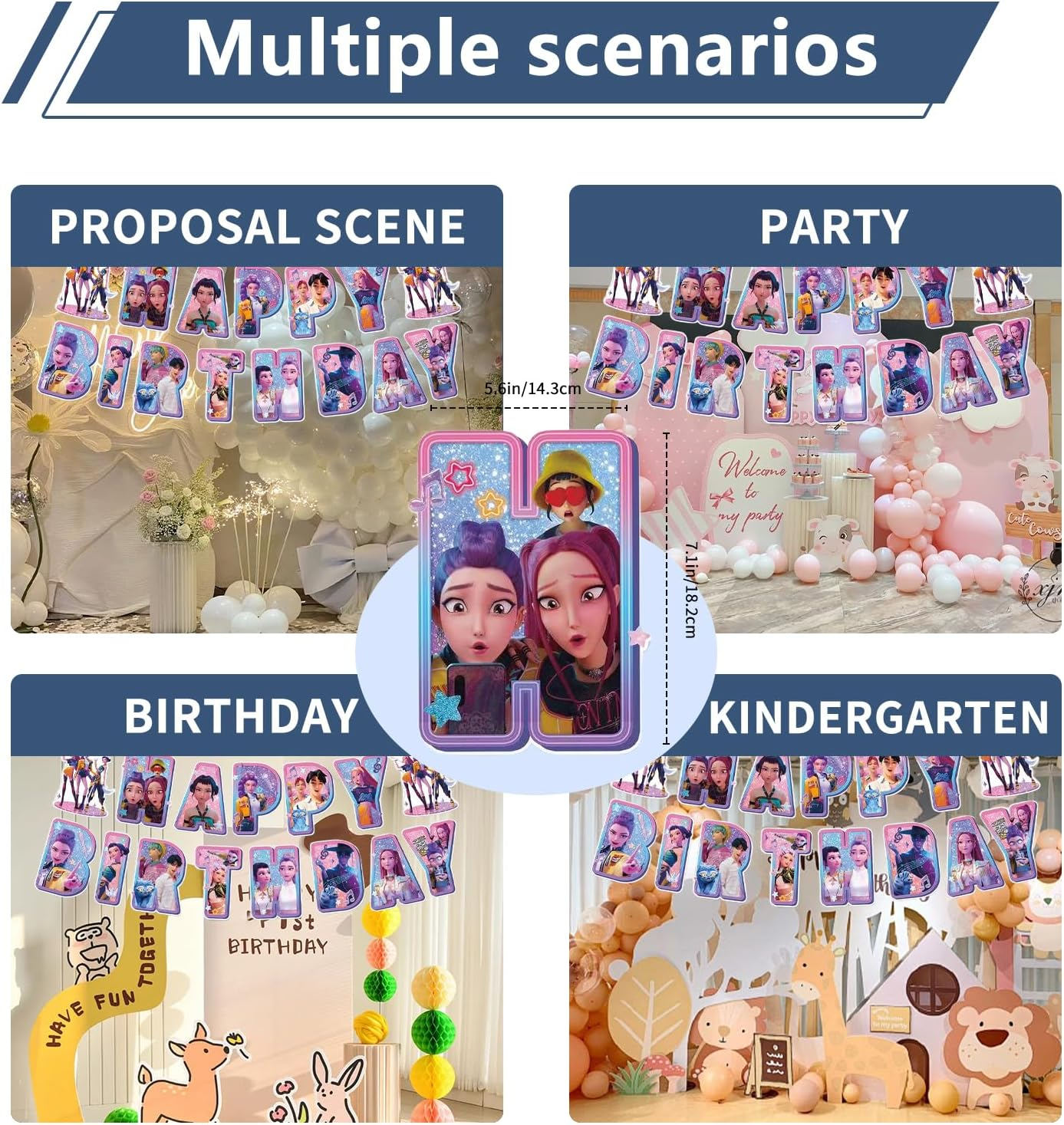 Movie Theme Birthday Party Decorations Set - Complete Supplies with Banner, Backdrop, Balloons & Cake Toppers for Boys & Girls