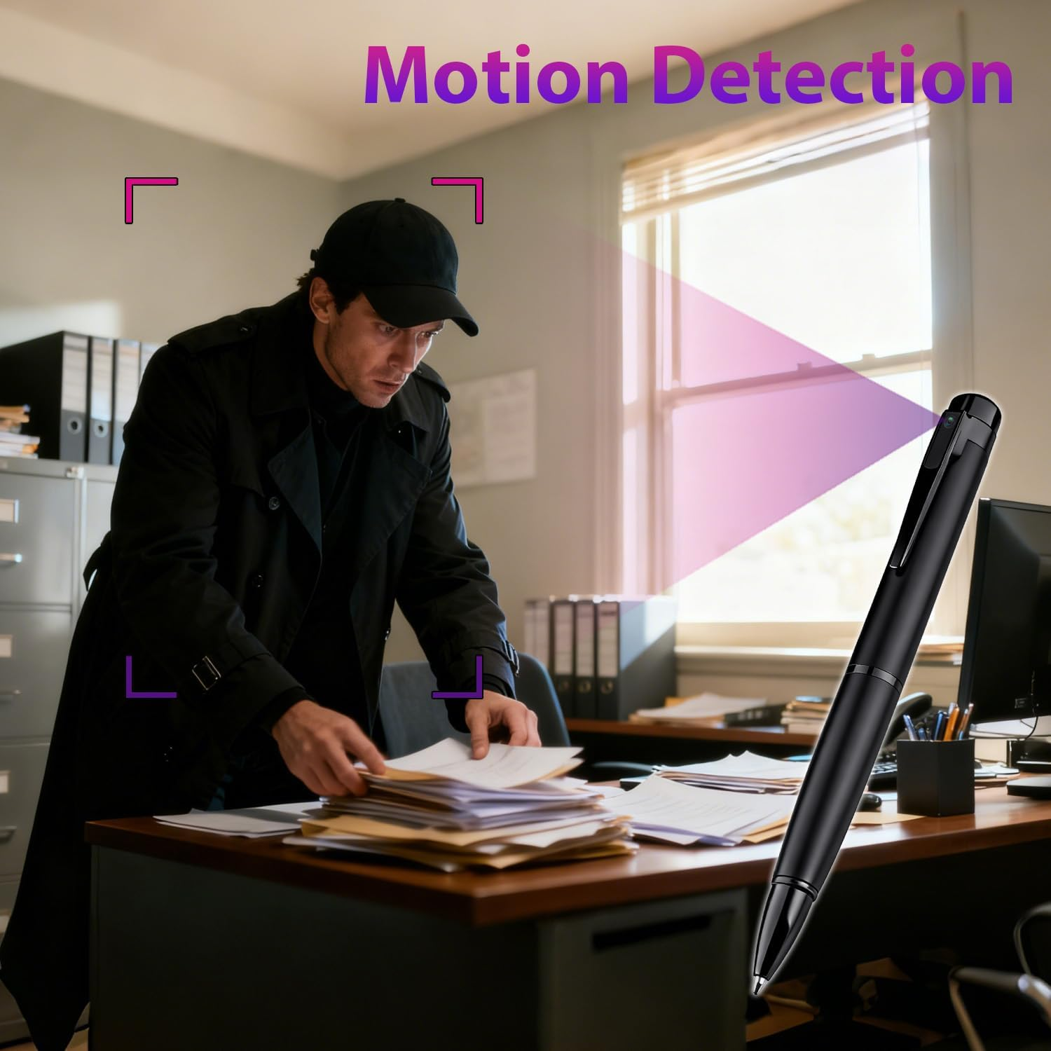 64GB Body Camera Pen 1080P HD - Discreet Wearable Video Recorder with Picture Taking, Surveillance Cam for Indoor & Outdoor Security