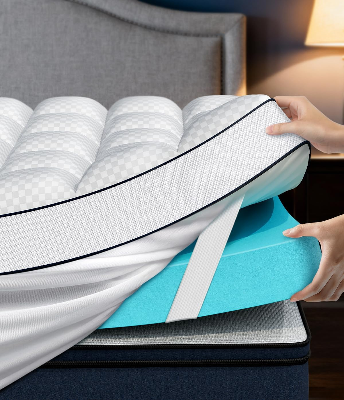 4 Inch Dual Layer Memory Foam Mattress Topper Twin Size - 2" Cooling Gel Memory Foam + 2" Plush Pillow Top | CertiPUR-US Certified Mattress Pad