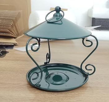 Metal Bird Feeder for Birdwatchers - Compact Multi-Port Design with Durable Green Finish | Weather-Resistant Backyard Feeder for Wild Birds