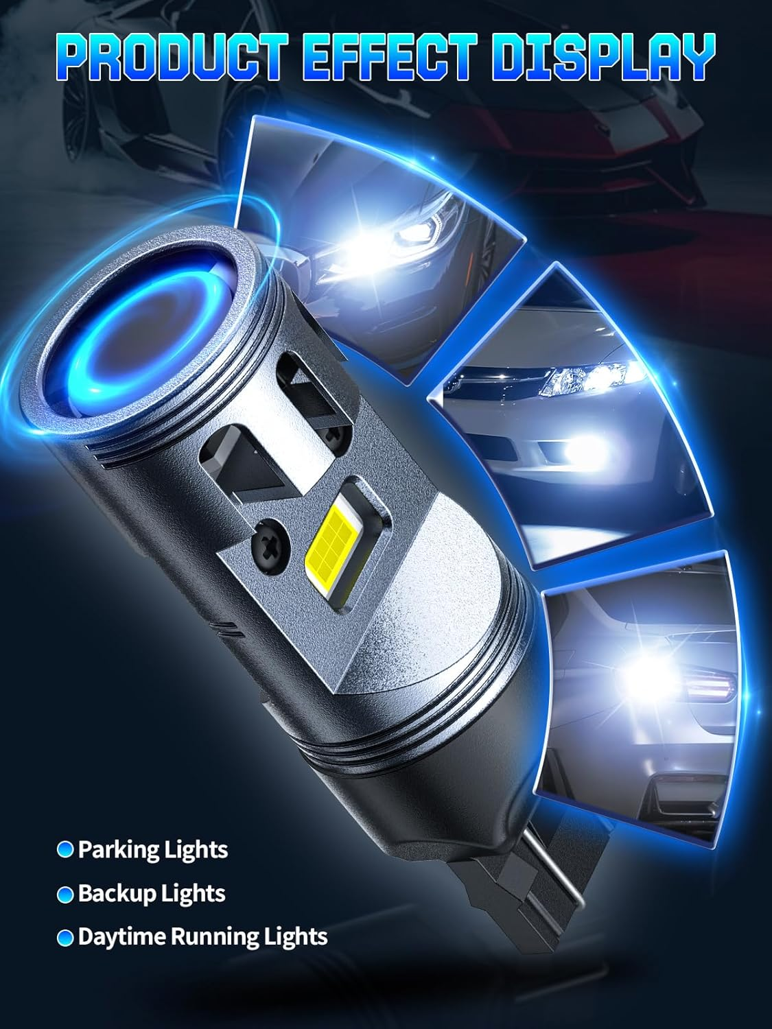 7440 LED Bulbs 2-Pack - 7443 7441 7444 992 W21W Super Bright White for Brake, Turn Signal, Reverse & DRL | Multi-Function Automotive Lighting