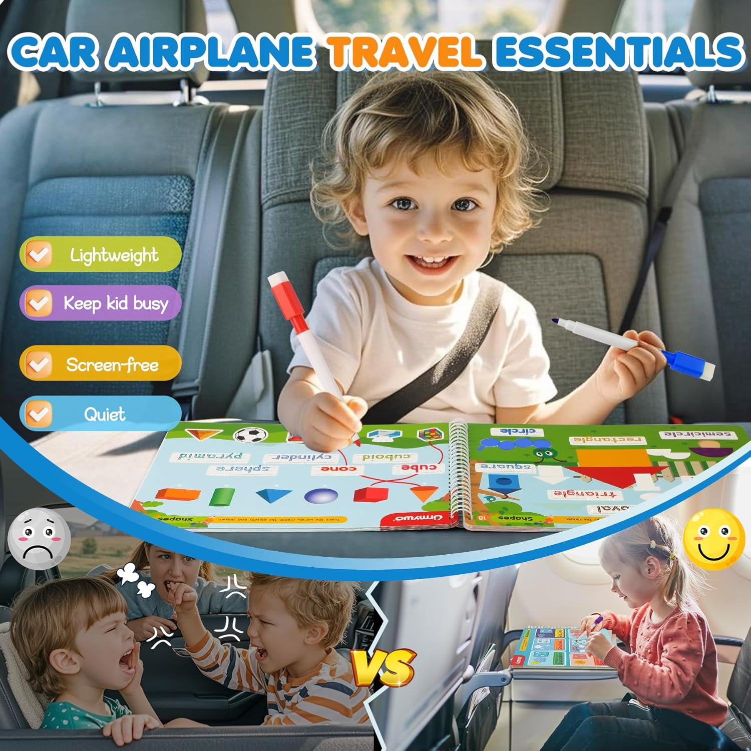 Preschool Learning Activities Workbooks - Montessori Alphabet & Handwriting Practice for Ages 2-5