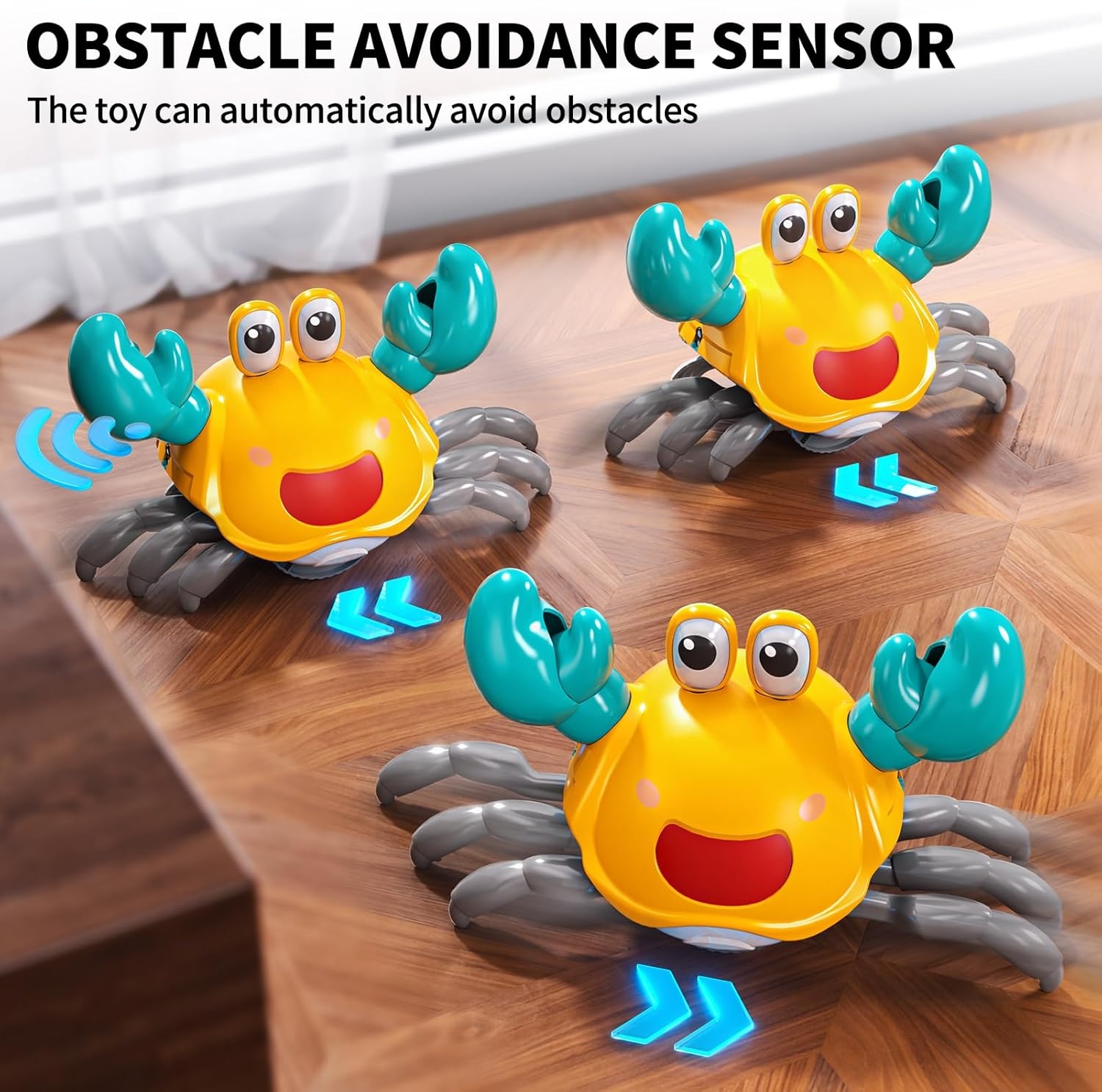 Crawling Crab Toy for 36-48 Months Baby Toys - Sensory Walking Musical Toys, Infant Toys 36 Months, Walking Dancing Moving Crab with Obstacle