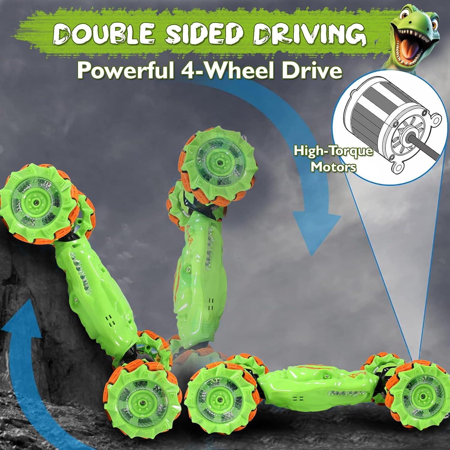 Gesture Sensing RC Stunt Car - 360° Rotating Remote Control Car for Kids Ages 6-14 with Hand Control & LED Lights