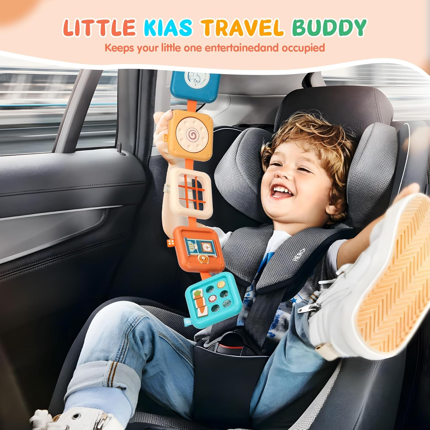 Montessori Busy Board for Toddlers Ages 1-3 - Travel Activity Cube with Zippers, Buttons & Latches | Sensory Learning Toy Gift