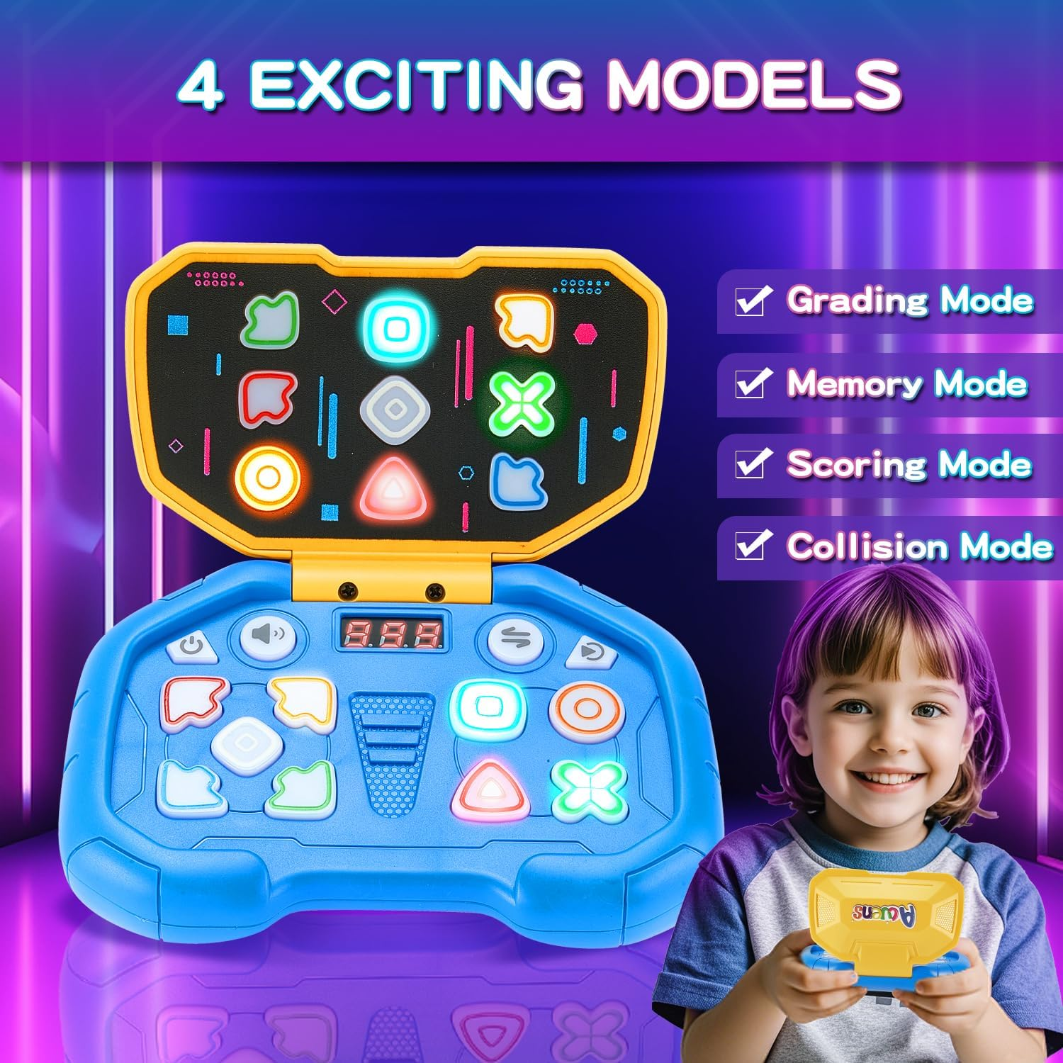Handheld Dance Game,4 Mode,999 Level,Sensory Toys,Fast Puzzle Game,ADHD,Pop Fidget Toys for Kids Age 6-12,Birthday Gifts for Girls and Boys (Blue)
