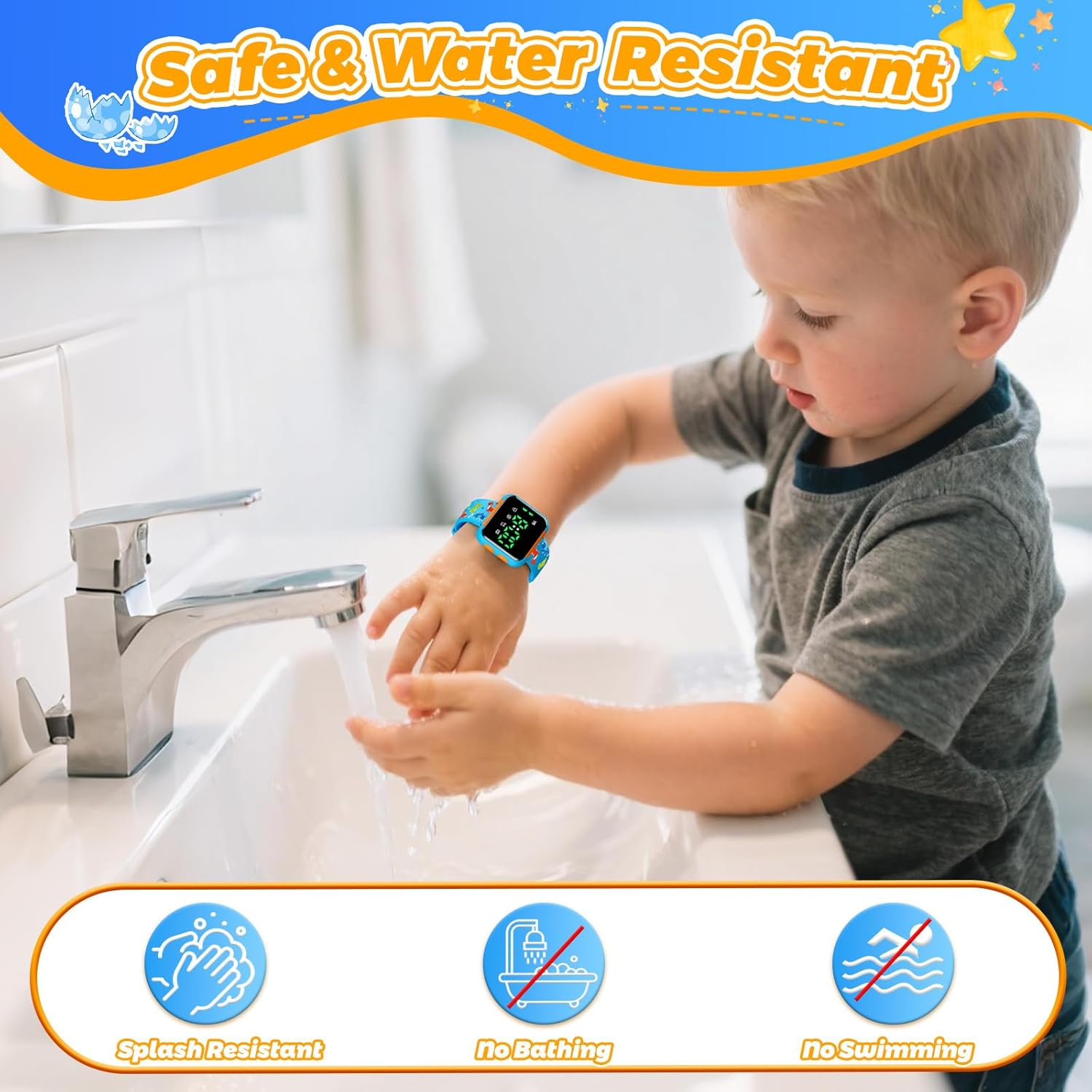 Potty Training Watch & Board Book for Toddlers Ages 2-4 - Water Resistant Dinosaur Watch with Toilet Reminders | Boys Birthday Gift