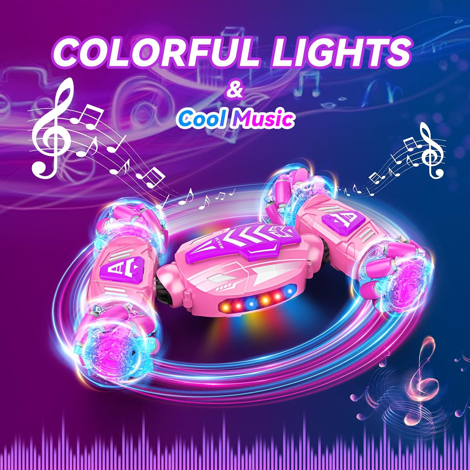 Gesture Sensing RC Stunt Car for Kids Ages 6-12 - Hand Controlled Remote Control Car with LED Lights & Music | Boys Birthday Gift