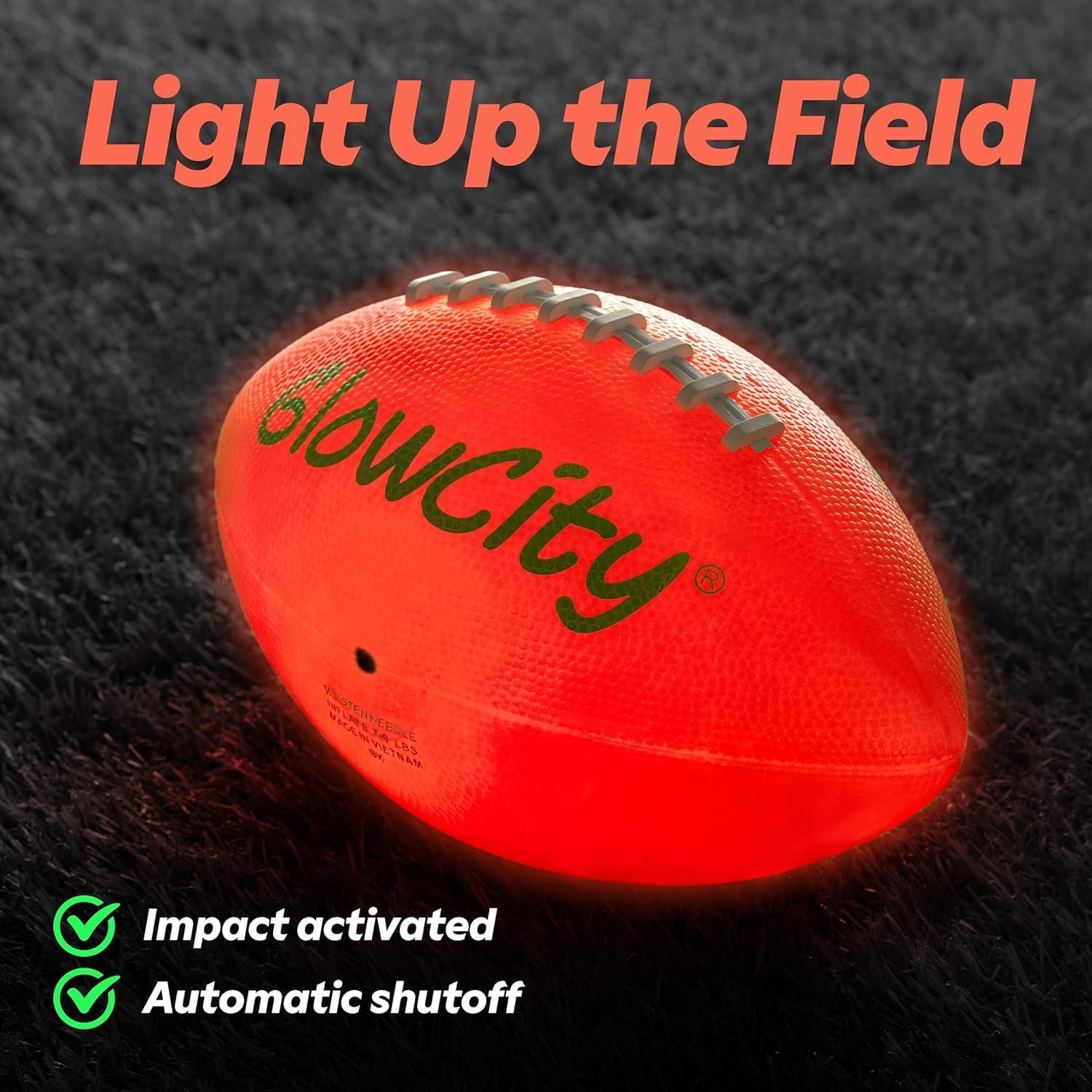 GlowCity LED Light Up Football - Youth Size 3 - Glow in the Dark Football with Batteries & Tool Included for Night Games