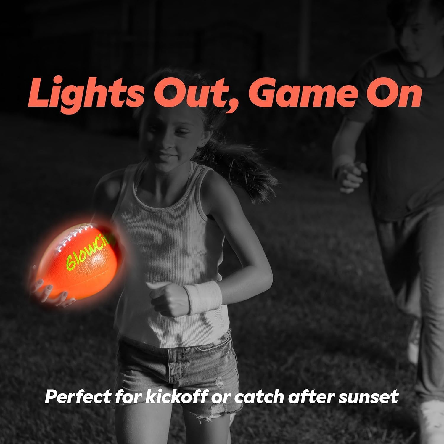 GlowCity LED Light Up Football - Youth Size 3 - Glow in the Dark Football with Batteries & Tool Included for Night Games