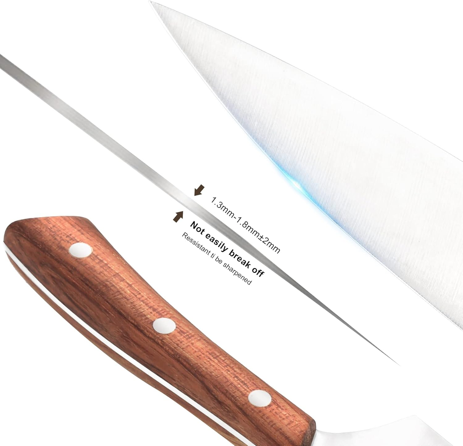 Vestaware Professional Stainless Steel Knife Set - 15-Piece German Steel Kitchen Knives with Wooden Block & Sharpener