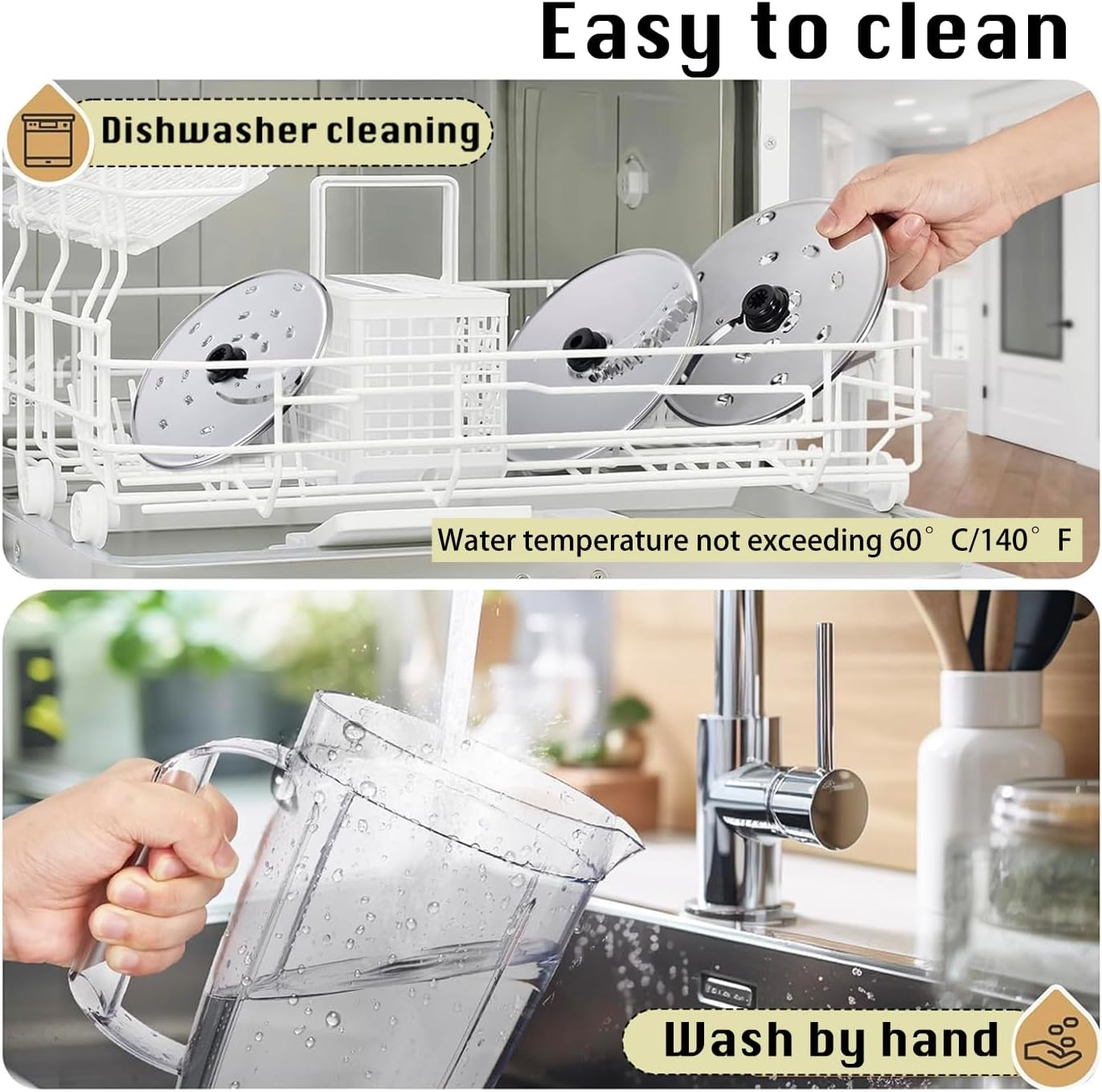 Food Processor - 8-Cup Multifunctional Electric Chopper with 3 Speed Settings, Dough Kneader & Meat Grinder