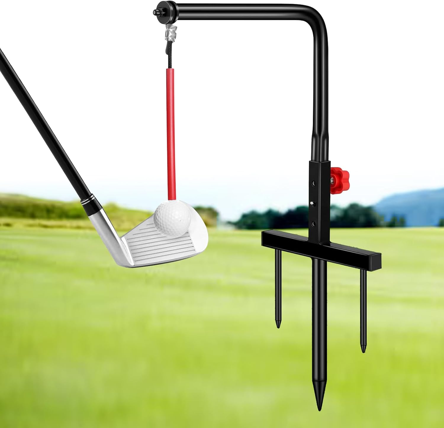 Golf Swing Trainer - 360° Automatic Ball Return Practice Aid with Multi-Angle Swing Path & Adjustable Height