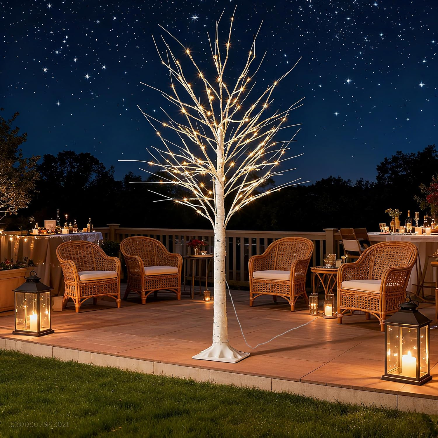 6FT Lighted Birch Tree - 152 LED Warm White Lights, DIY Branches, Remote Control & 8 Flash Modes