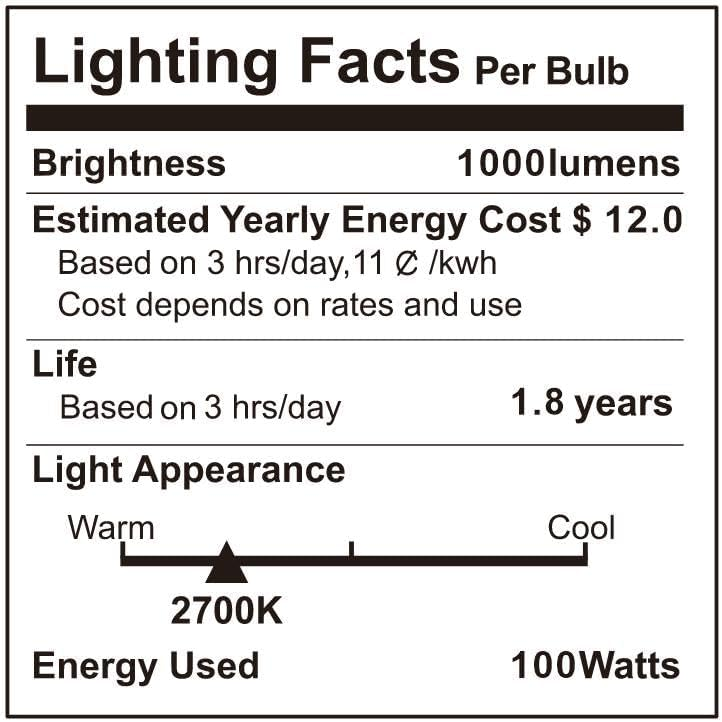 100W Reptile Heat Lamp Bulbs 2-Pack - 2700K Basking Spot Light, 3000H Lifespan, E26 Base