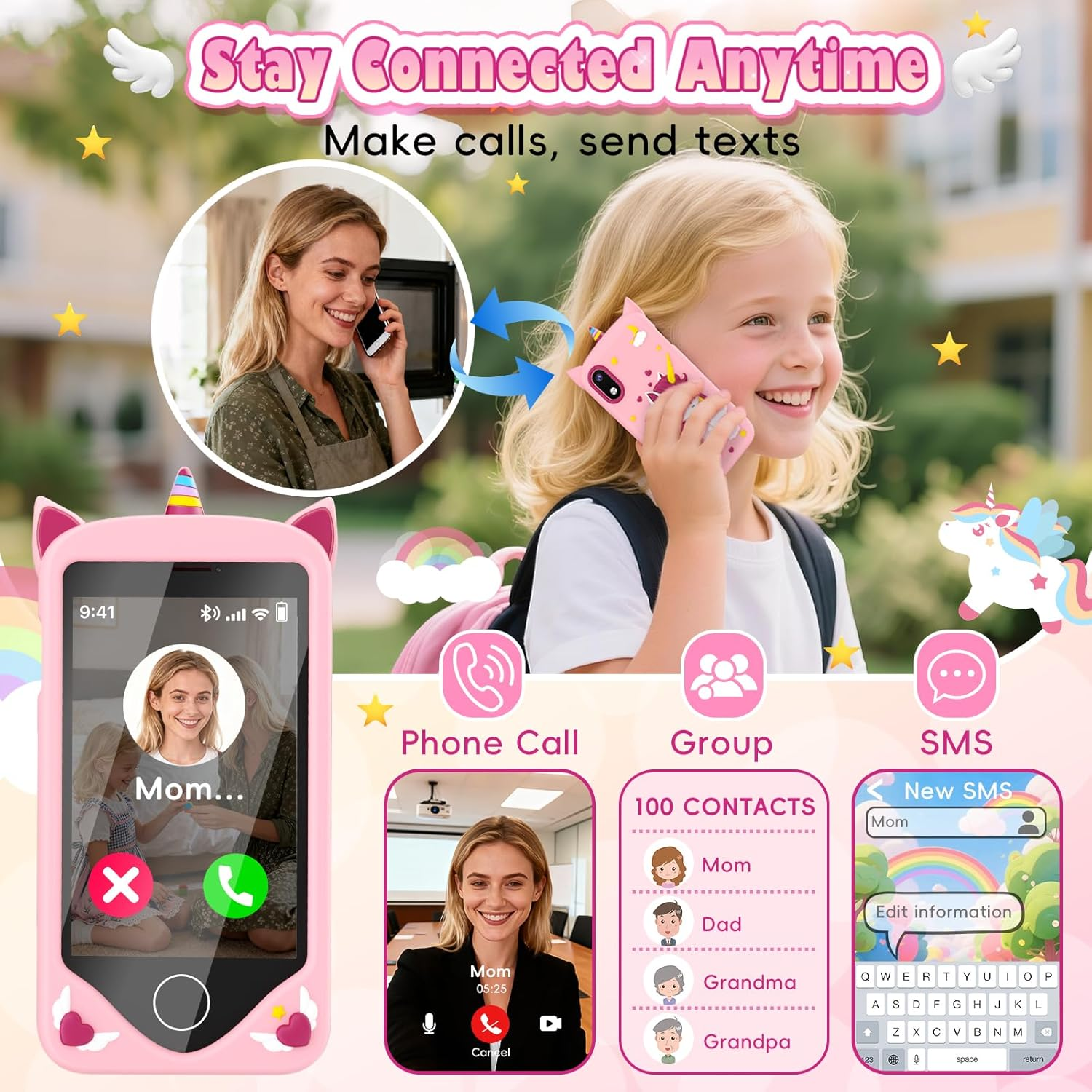 Kids Smartphone - Educational Learning Phone with 200+ Games, WiFi, Camera & Parental Controls