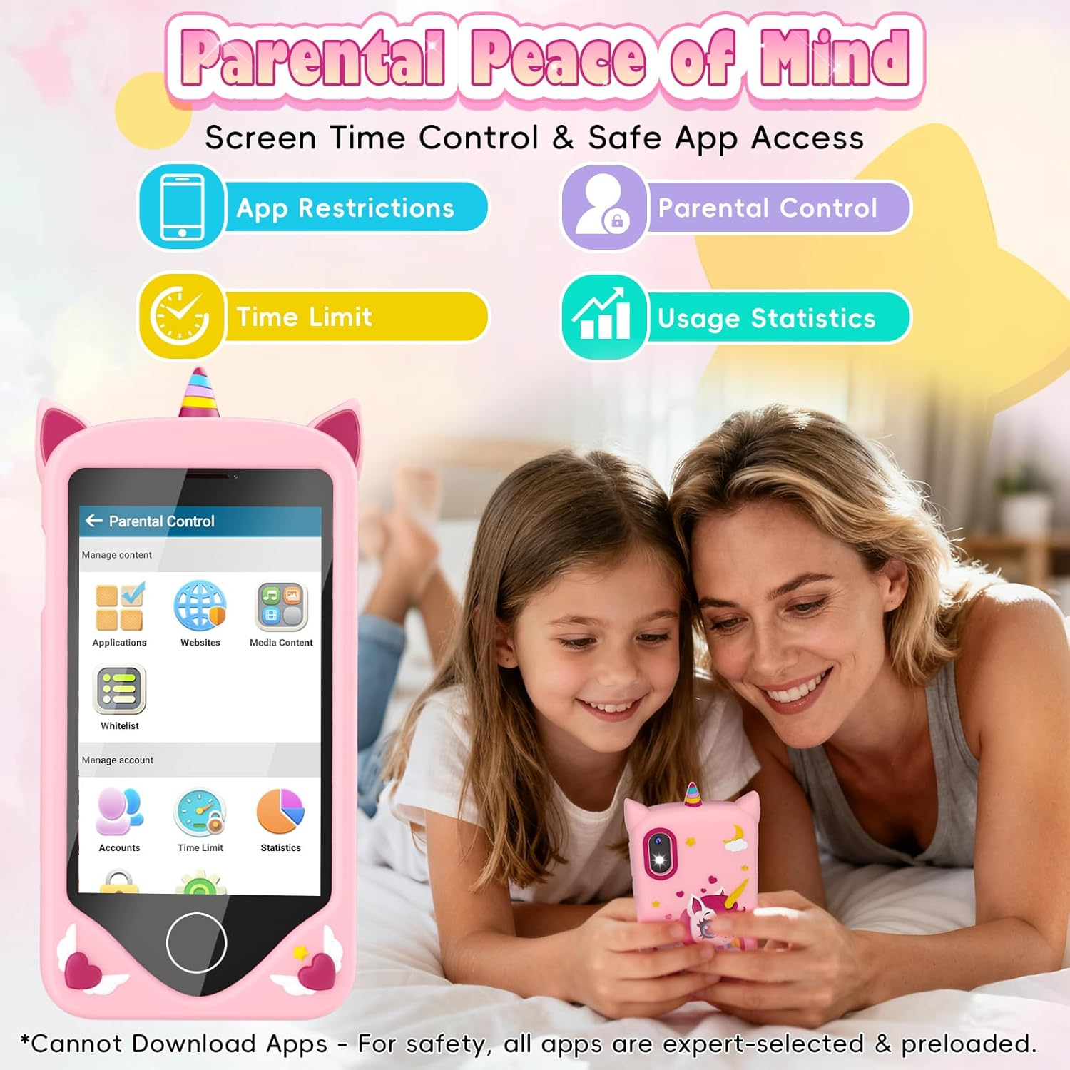Kids Smartphone - Educational Learning Phone with 200+ Games, WiFi, Camera & Parental Controls