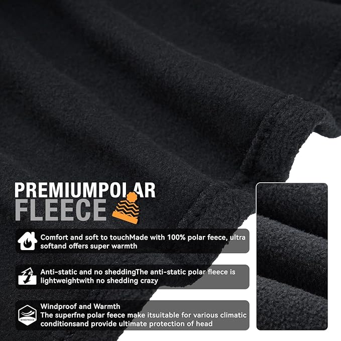 Winter Balaclava Ski Mask - Windproof Fleece Face Cover with Adjustable Drawstring | 9 Colors