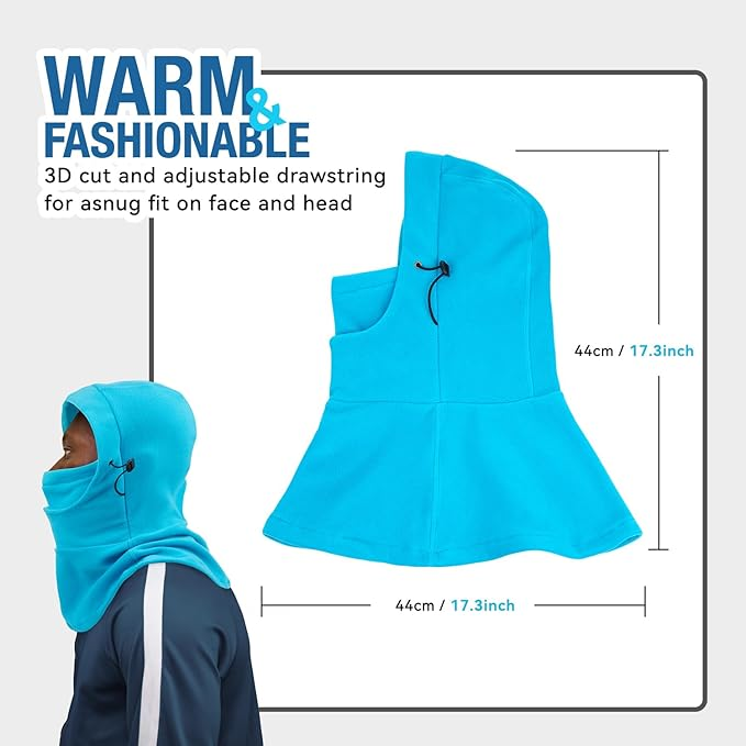 Winter Balaclava Ski Mask - Windproof Fleece Face Cover with Adjustable Drawstring | 9 Colors