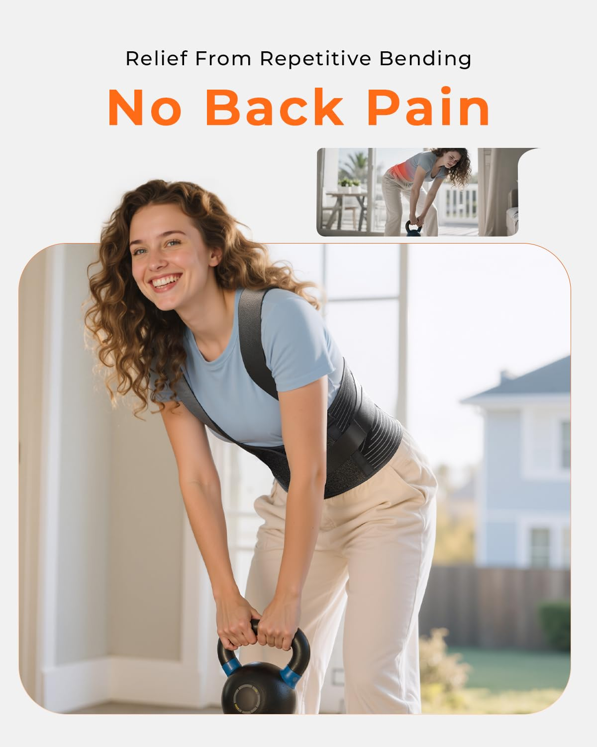 Lower Back Support Brace - Adjustable Lumbar Belt with Removable Straps & Breathable Mesh