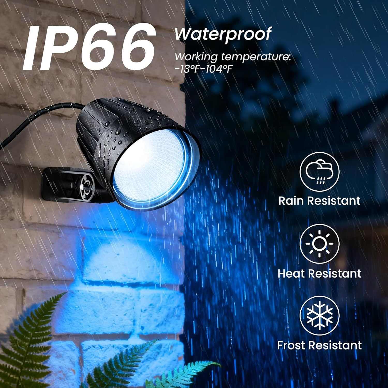RGB Landscape Spotlights 4-Pack - Color Changing LED Outdoor Lights with Remote & Timer | IP66 Waterproof