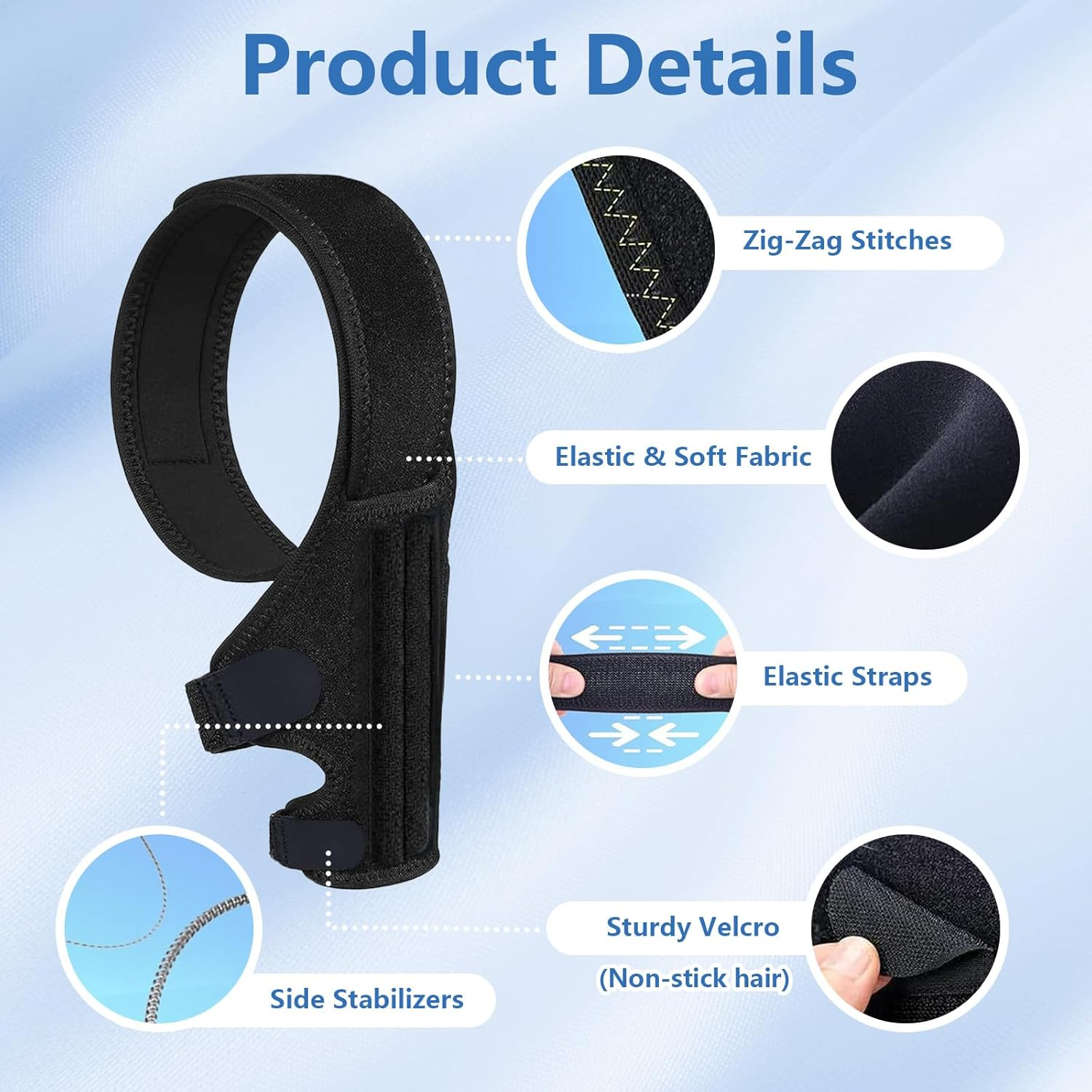 Dog Knee Brace for Hind & Front Legs - Adjustable Canine Leg Support Wrap with Side Stabilizers