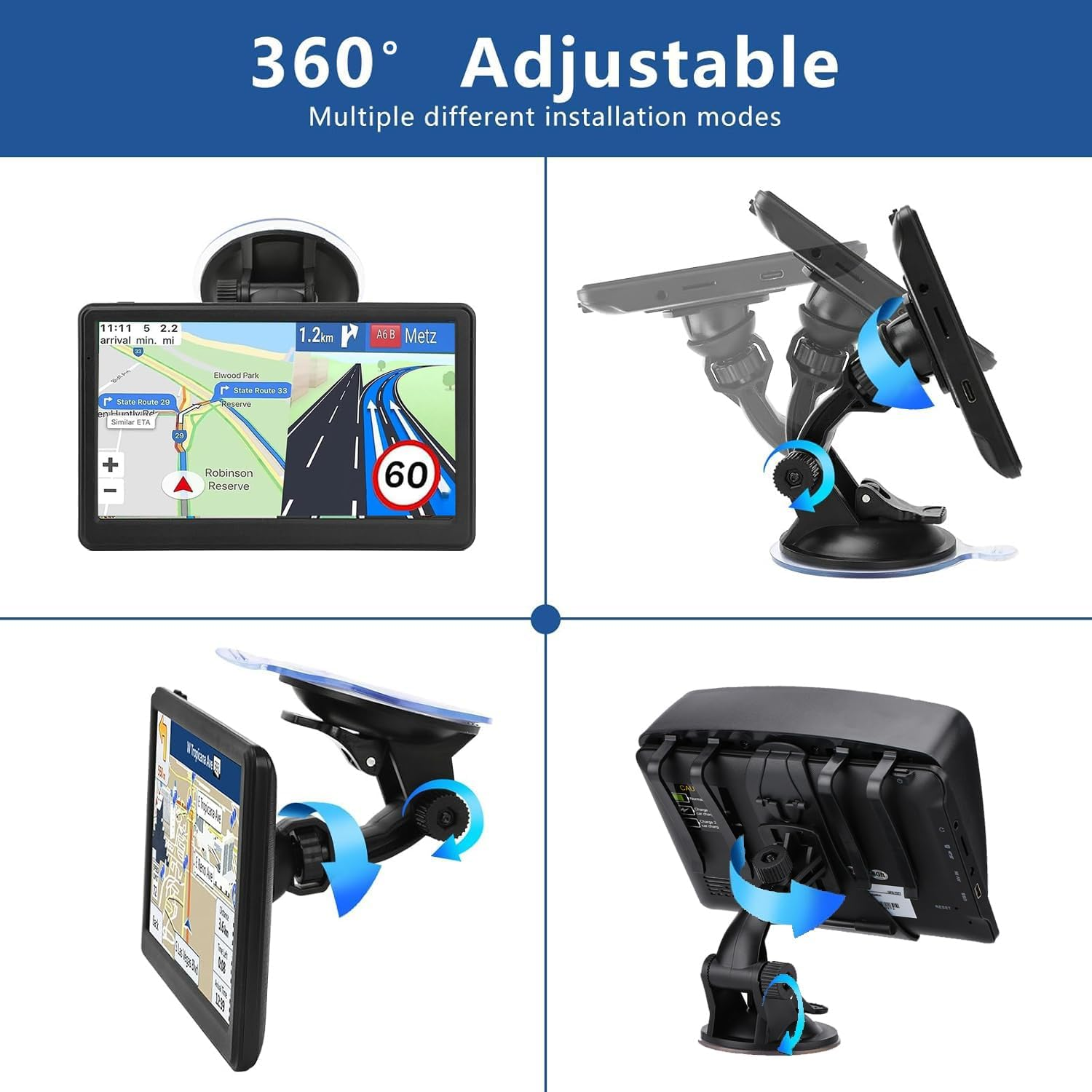 7-Inch GPS Navigator for Car Truck RV - 2025 Maps with Voice Navigation, Speed Warnings & Lifetime Updates