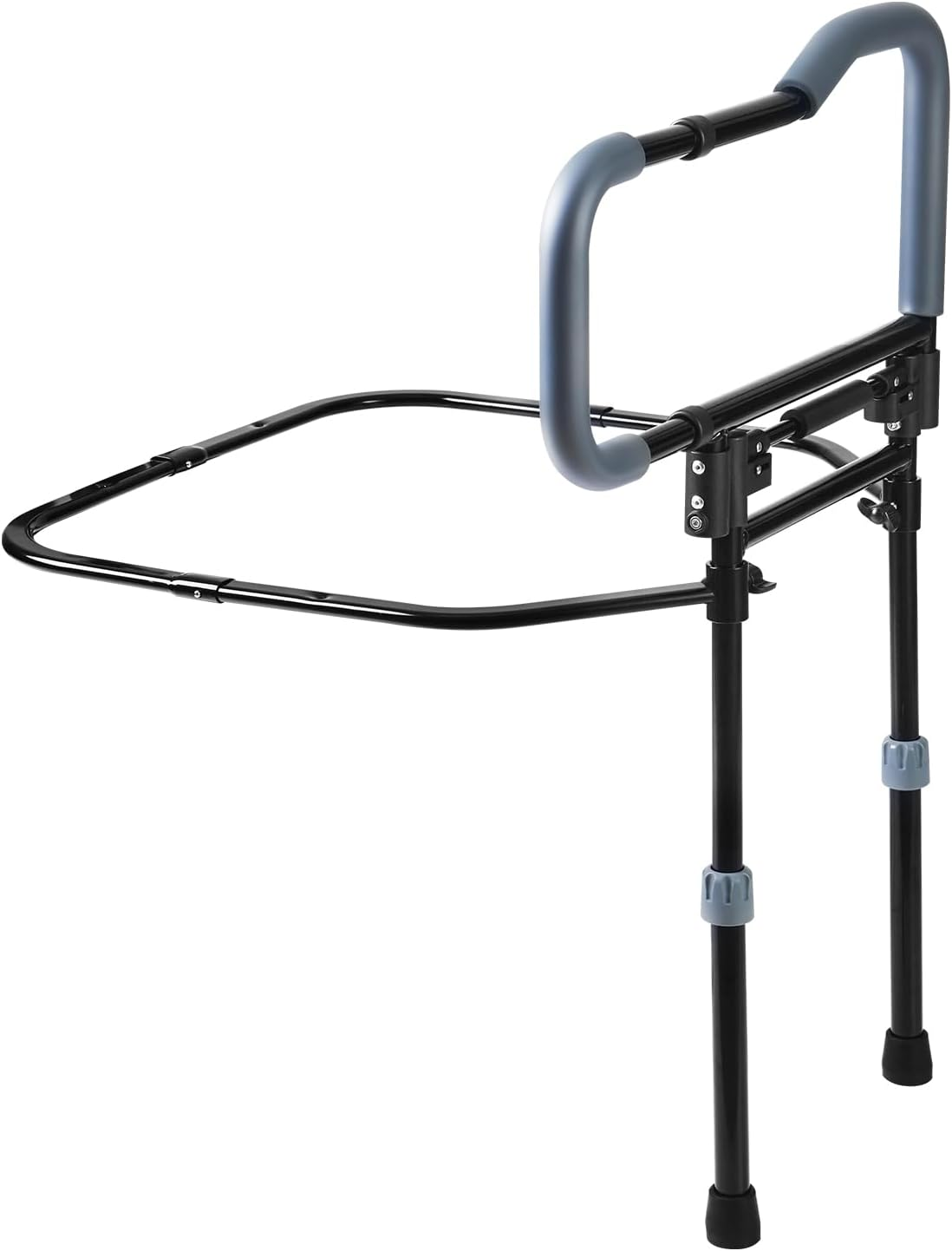 Adjustable Bed Assist Rail - Collapsible Bed Safety Handle with Safety Strap for Seniors & Elderly